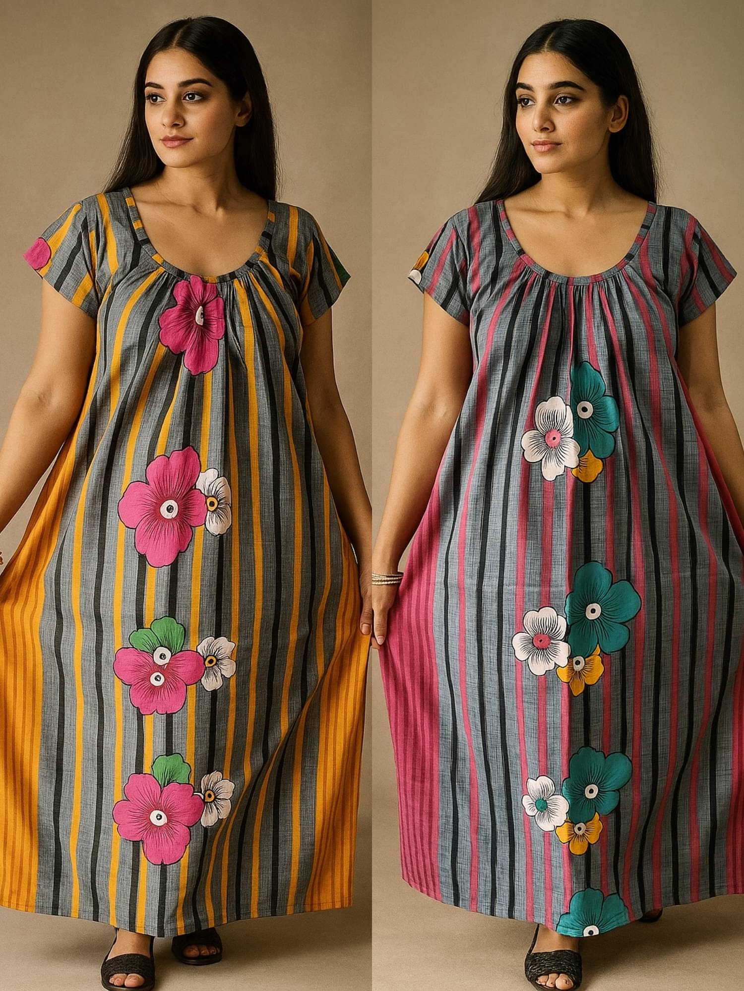     			SUCHITRA STORE Cotton Printed Women Regular Nighty ( Multi Color )