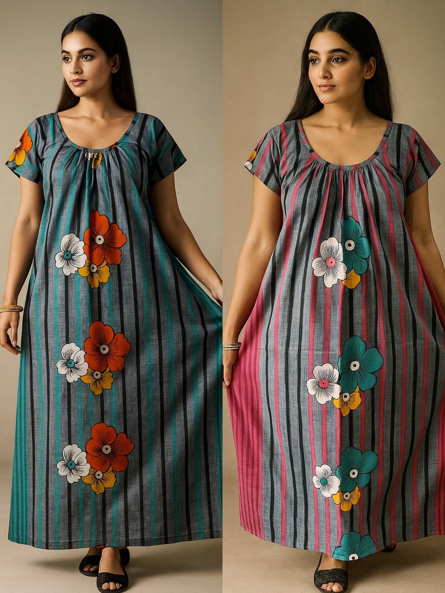     			SUCHITRA STORE Cotton Printed Women Regular Nighty ( Multi Color )