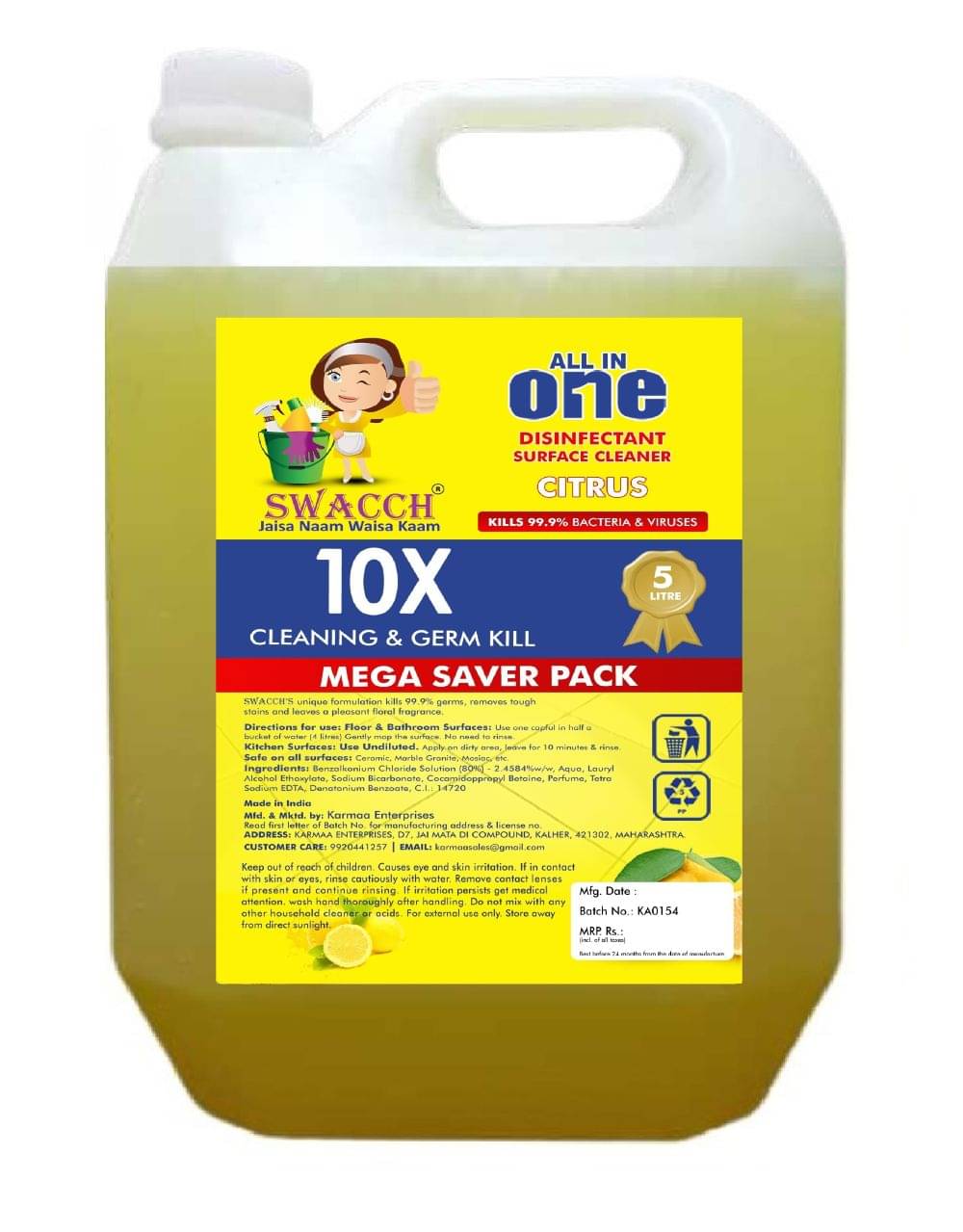     			SWACCH Floor Cleaner Lemon 5 L
