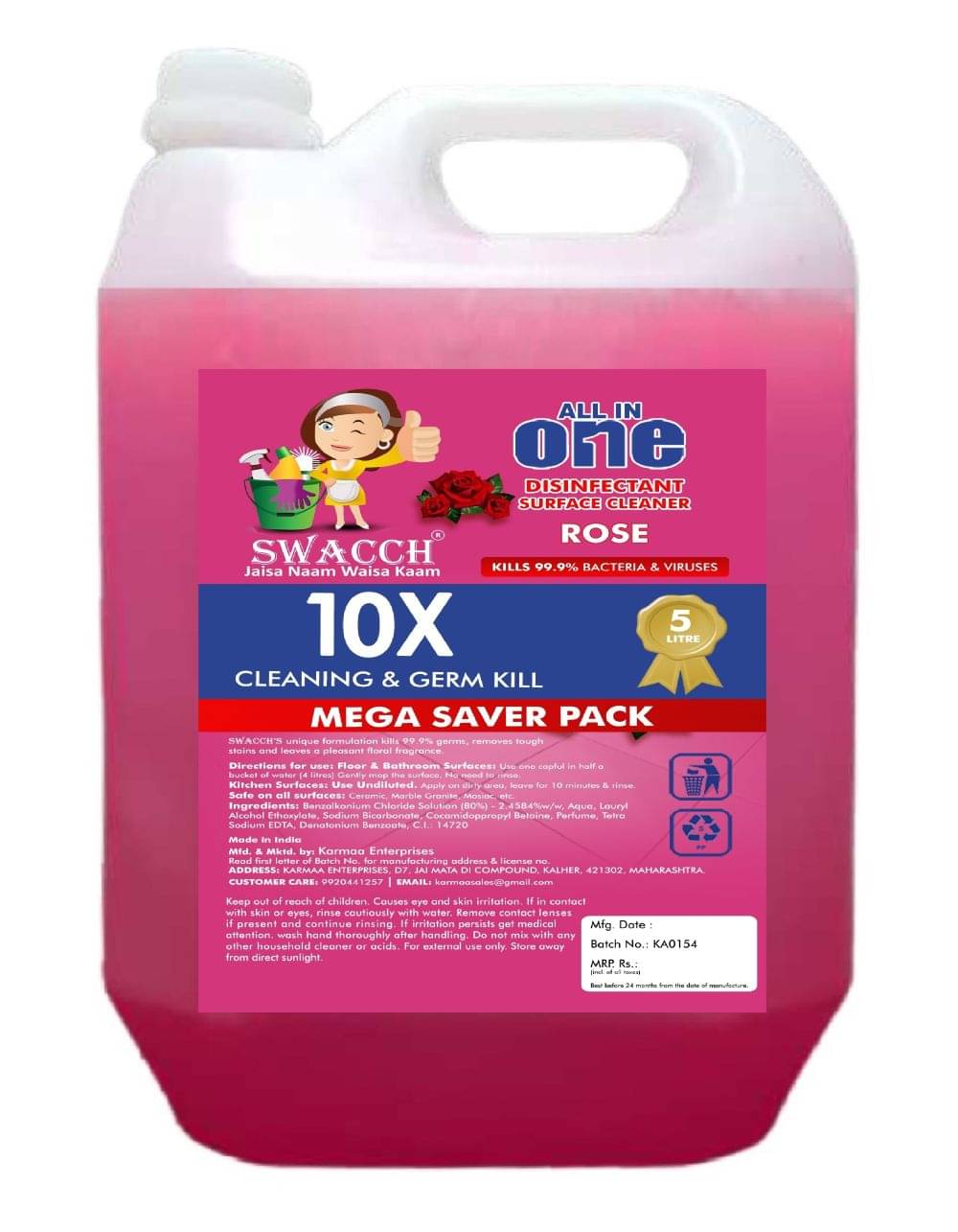     			SWACCH Floor Cleaner Rose 5 L