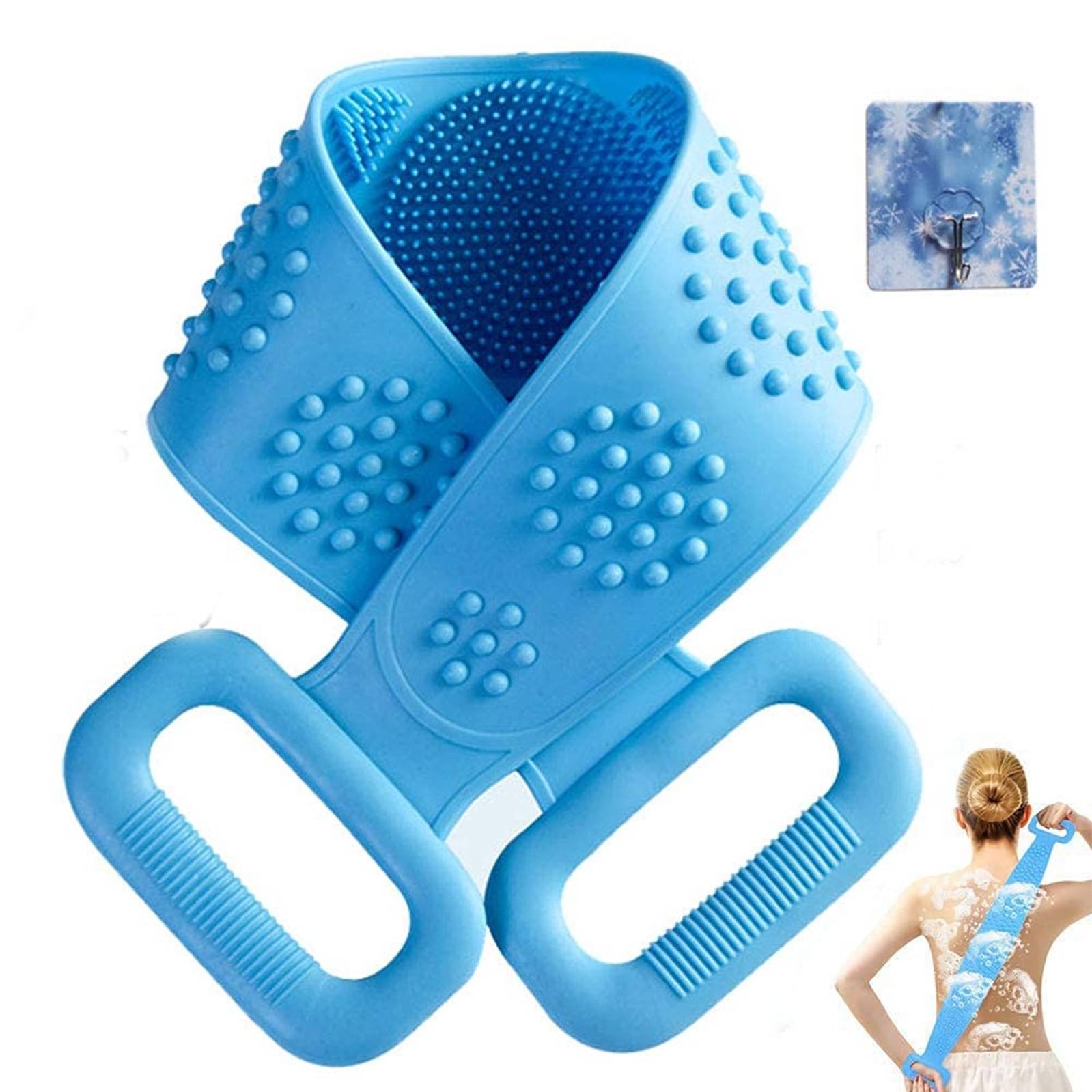     			Silicone Back Scrubber for Shower Long Handle Back Washer & Body Brush for Men & Women – Exfoliating, Soft & Durable Shower Scrubber for Smooth Skin (Blue)