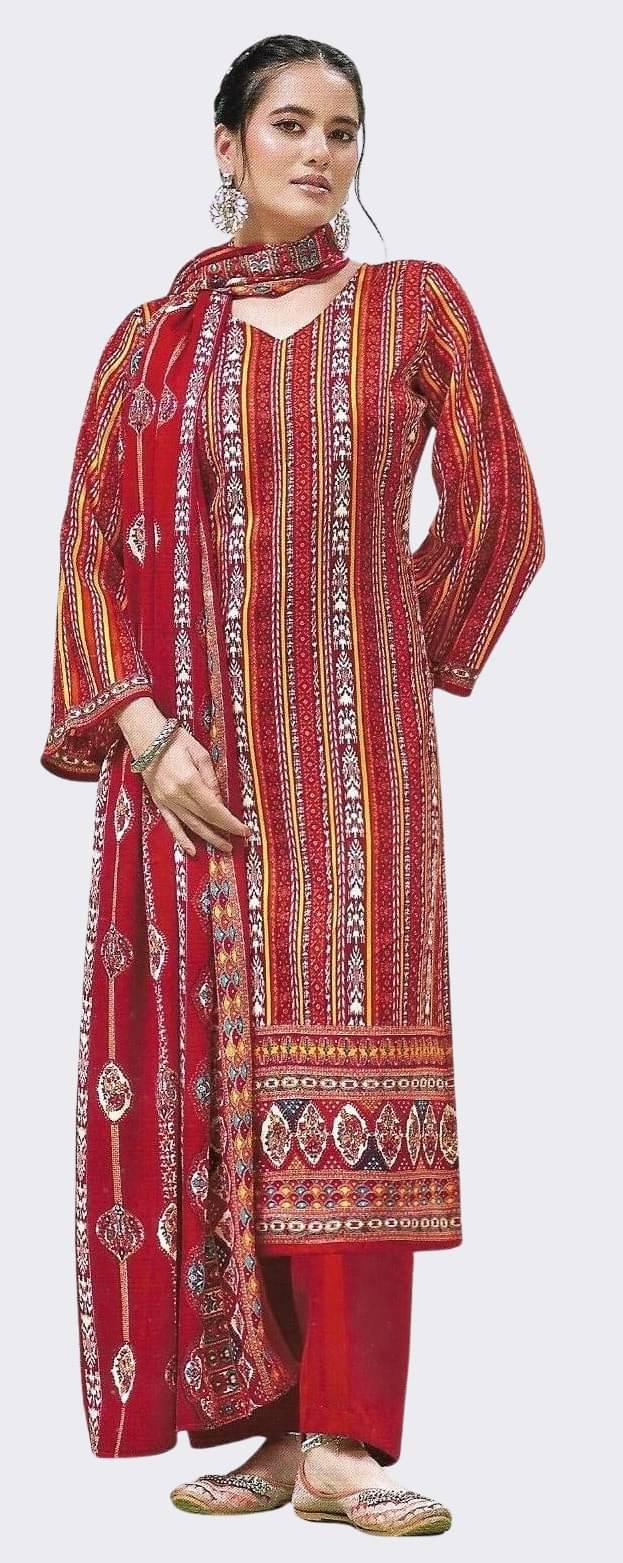     			Soul Essence Women Woollen Unstitched Dress Material ( Maroon )