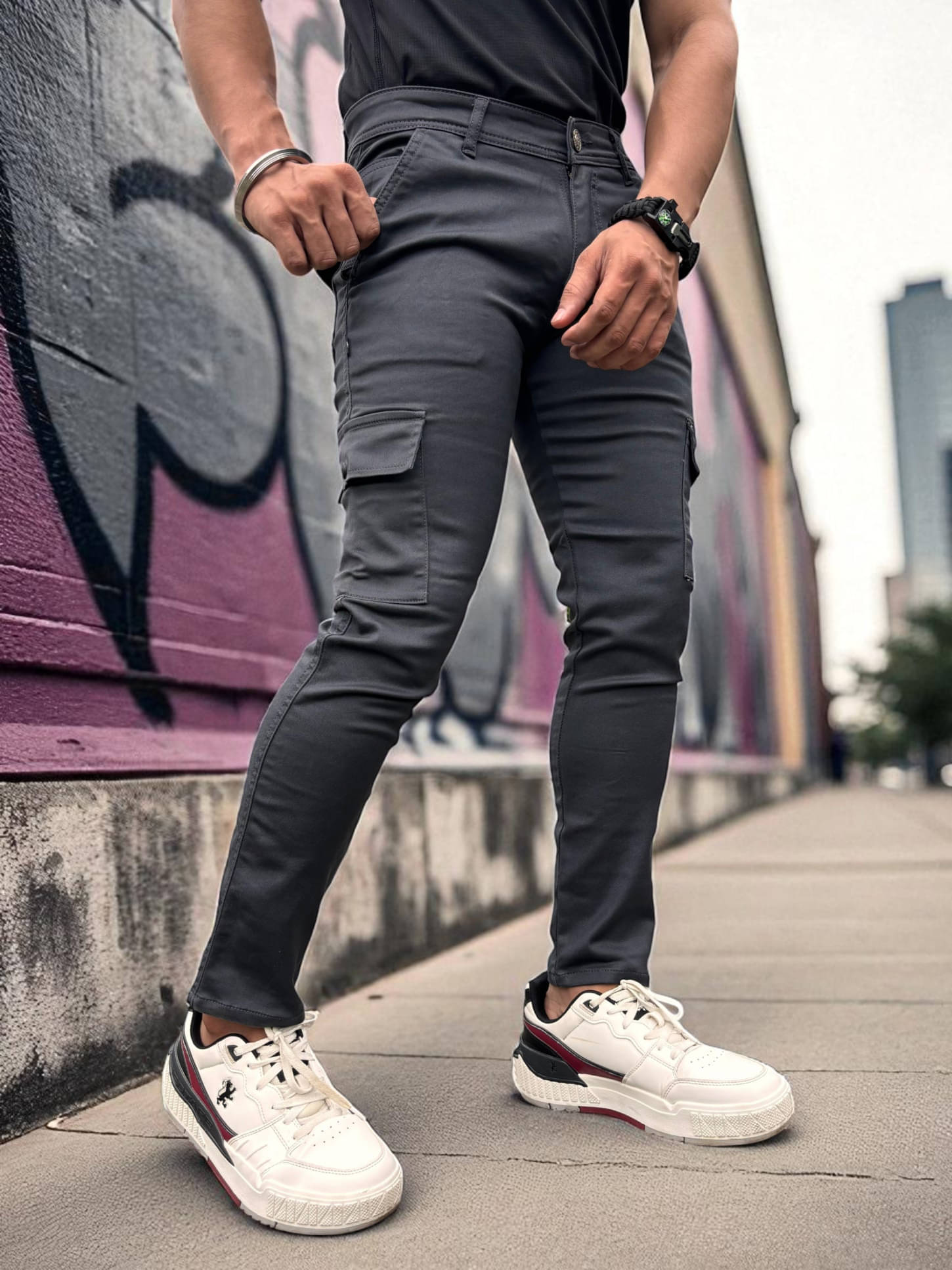     			Styzon Slim Fit Clean Look Men's Jeans - Dark Grey ( Pack of 1 )