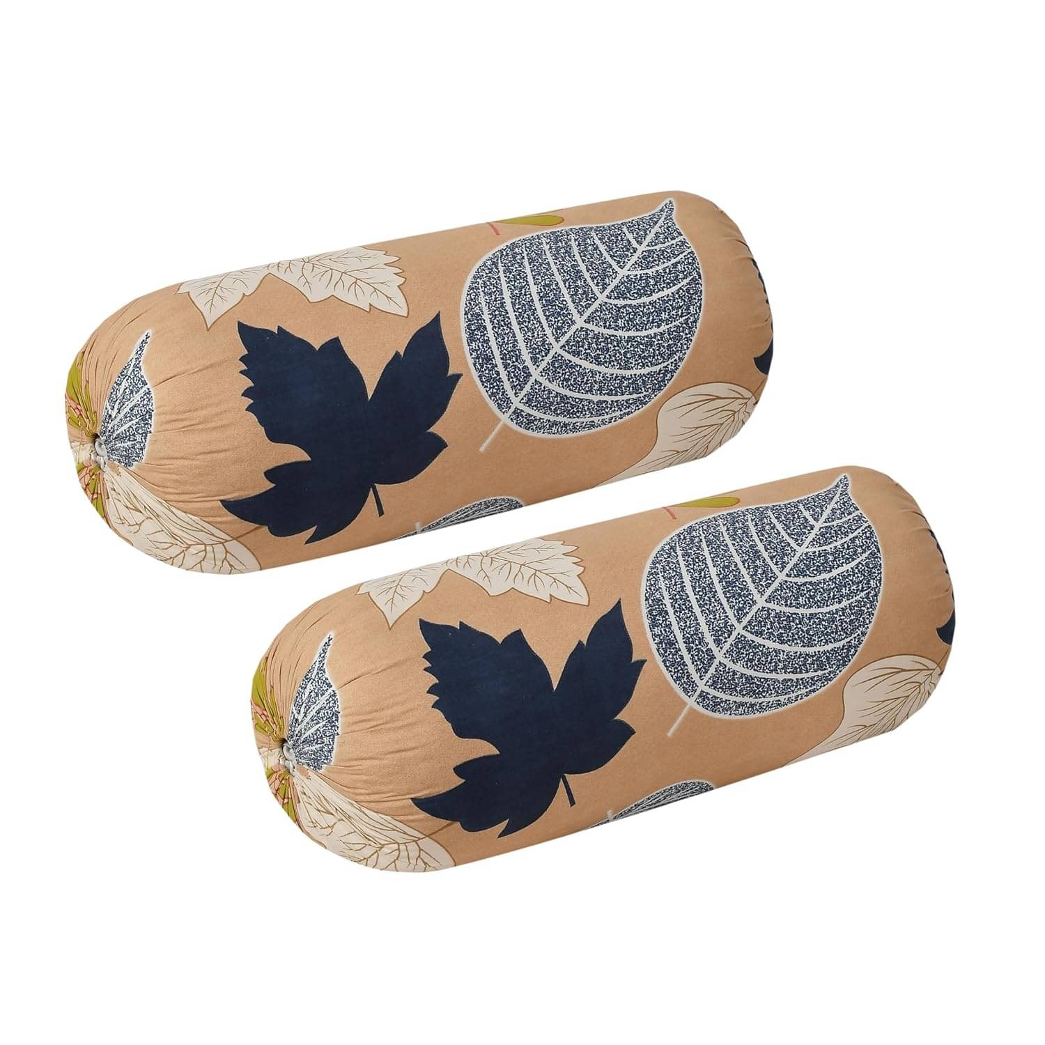     			Tessile India - Pack of 2 Poly Cotton Floral Printed Standard Size Pillow Cover ( 81.28 cm(32) x 40.64 cm(16) ) - Beige