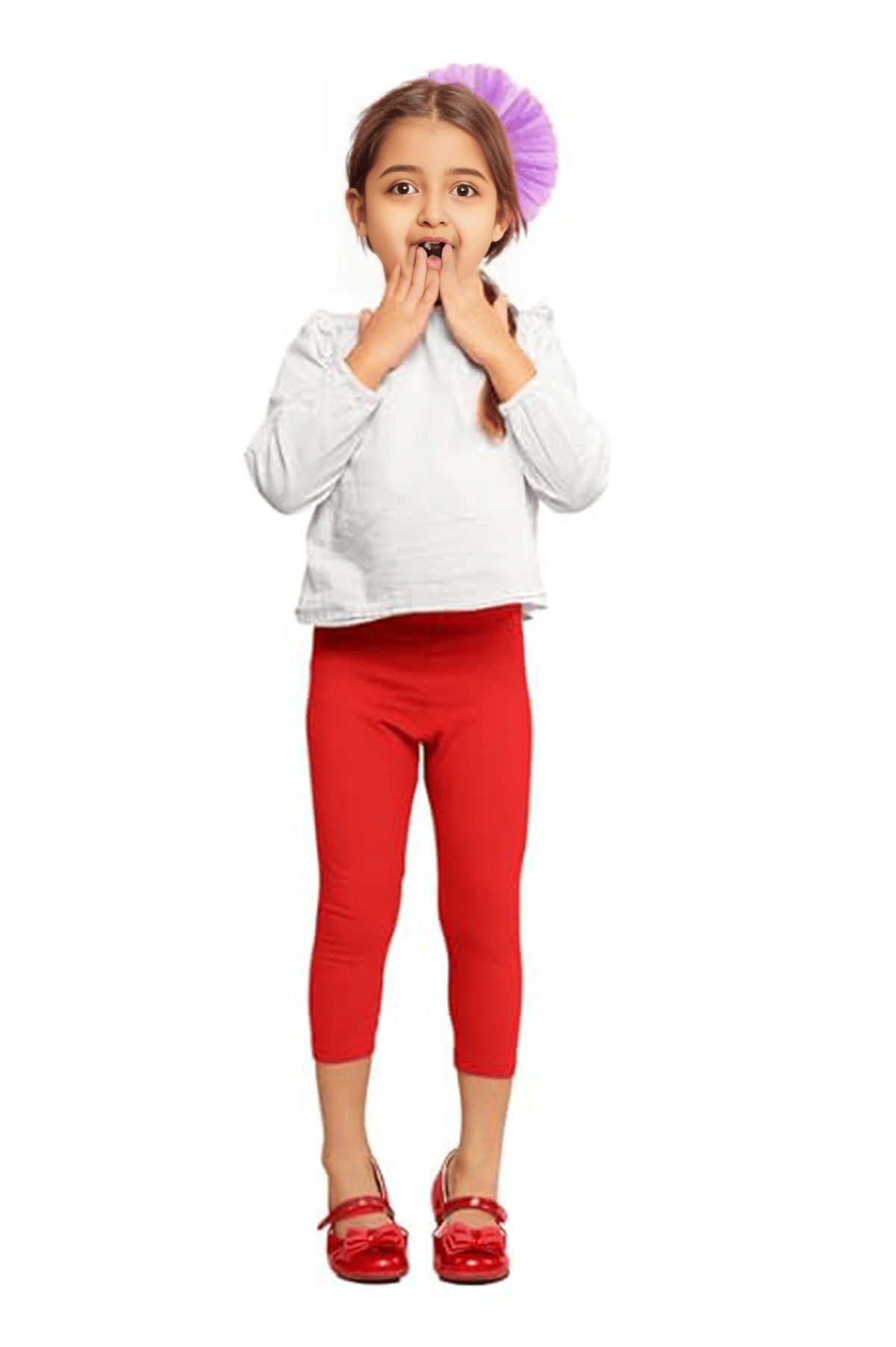     			Tik Tok wears Pack of 1 Girls Cotton Blend Capris ( Red )