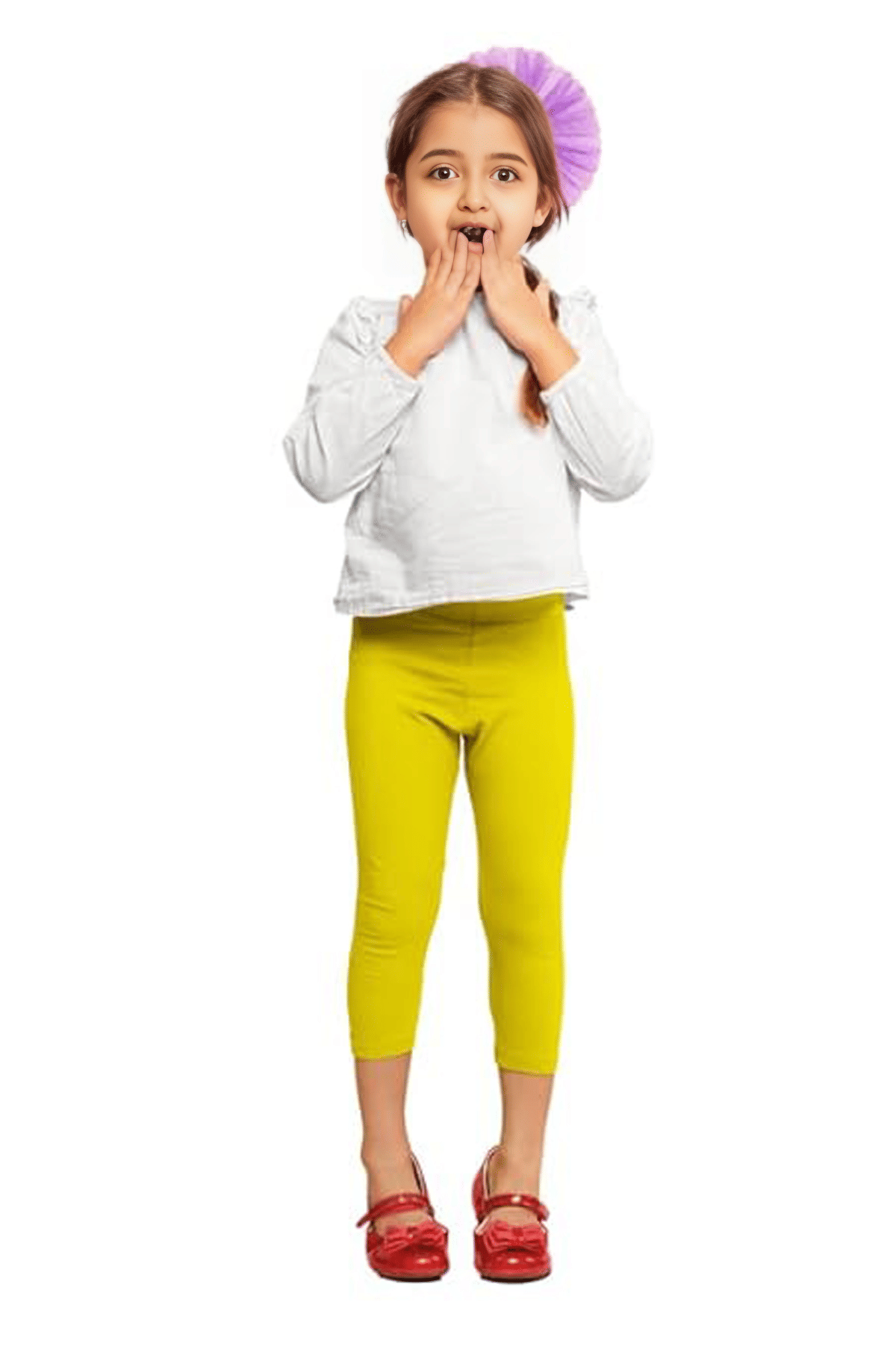 Tik Tok wears Pack of 1 Girls Cotton Blend Capris ( Yellow )     			Tik Tok wears Pack of 1 Girls Cotton Blend Capris ( Yellow )