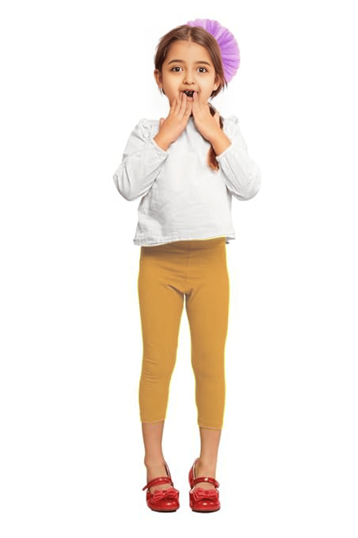 Tik Tok wears Pack of 1 Girls Cotton Blend Capris ( Beige )     			Tik Tok wears Pack of 1 Girls Cotton Blend Capris ( Beige )