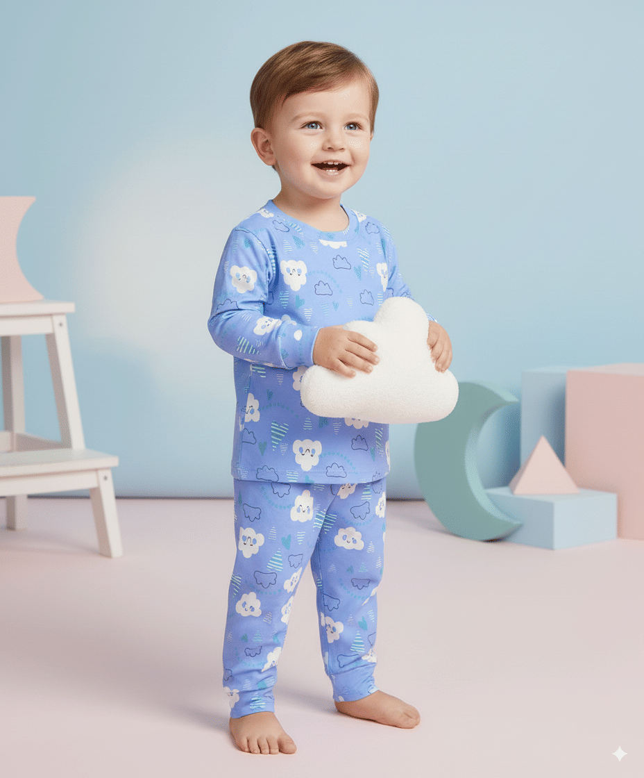     			VIONU Pack of 1 Baby Boys Cotton Blend Tshirt & Pajama Set ( Blue )
