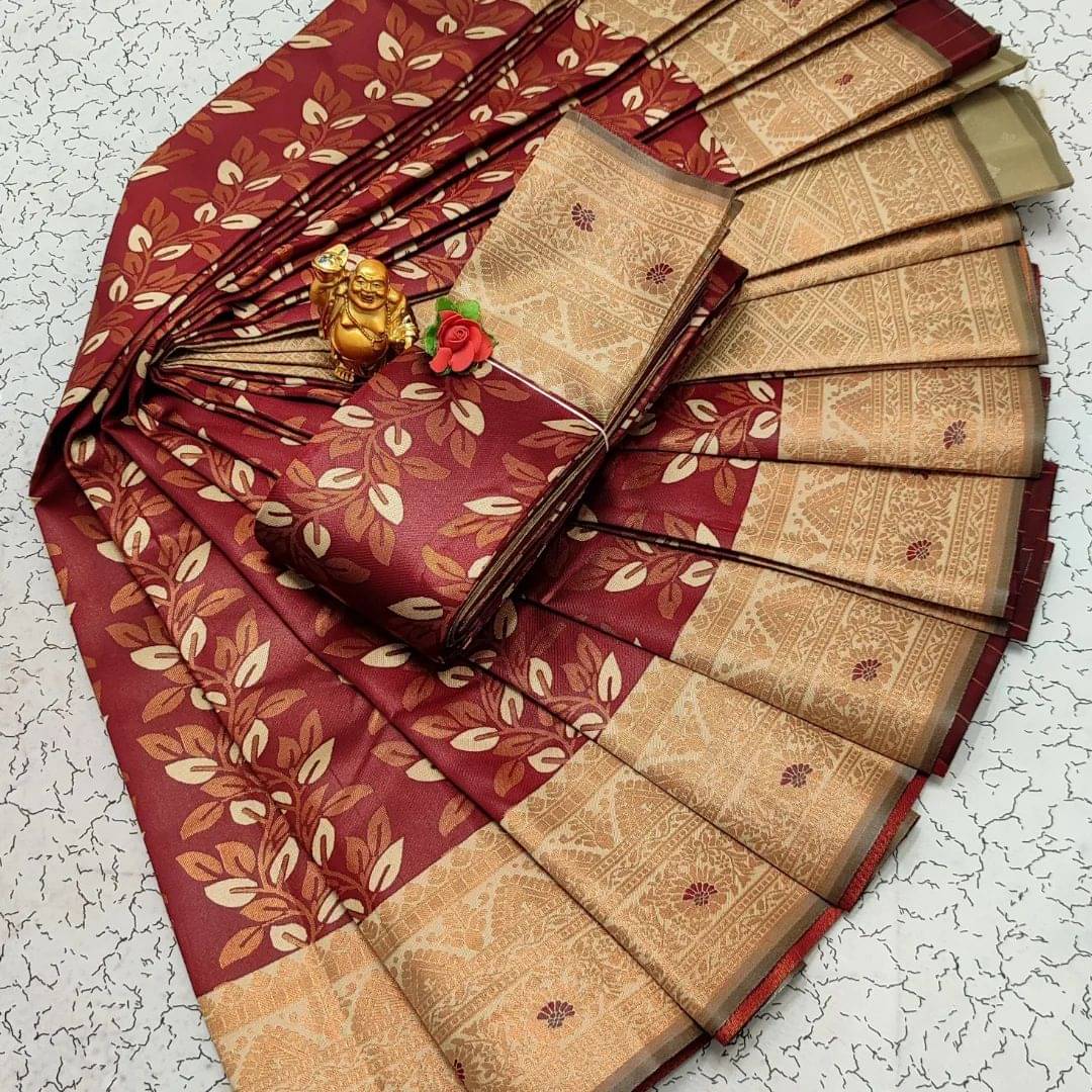 Vastukala Silk Woven Kanjeevaram Sarees With Unstitched Blouse Piece ( Maroon ) Vastukala Silk Woven Kanjeevaram Sarees With Unstitched Blouse Piece ( Maroon )