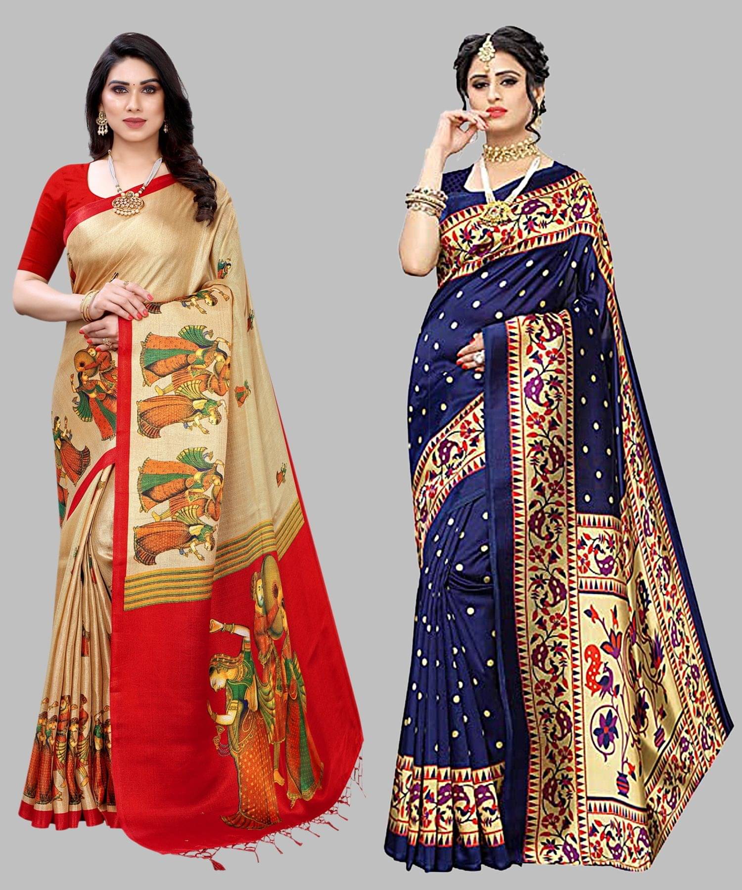 Yashika Art Silk Printed Regular Saree With Unstitched Blouse Piece ( Brown )     			Yashika Art Silk Printed Regular Saree With Unstitched Blouse Piece ( Brown )