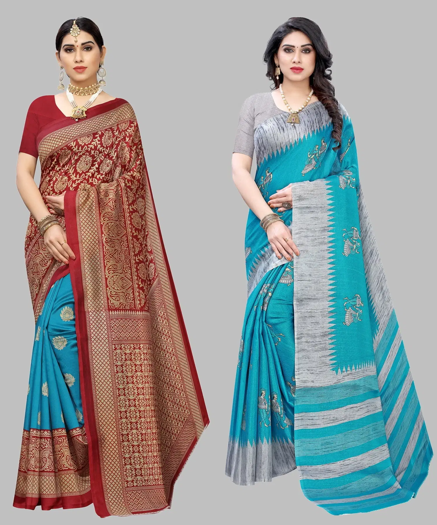     			Yashika Art Silk Printed Regular Saree With Unstitched Blouse Piece ( Light Green )