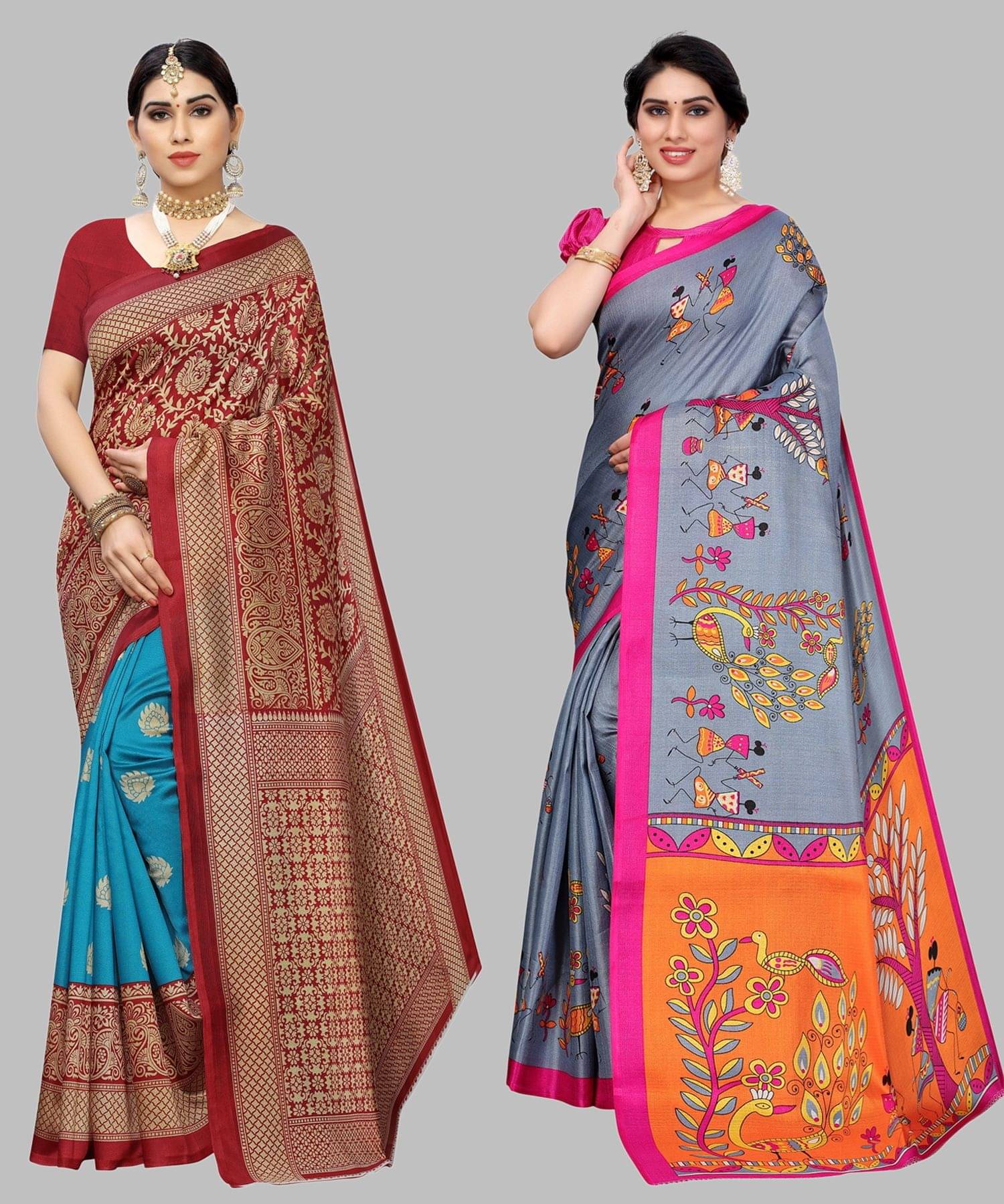     			Yashika Art Silk Printed Regular Saree With Unstitched Blouse Piece ( Light Green )