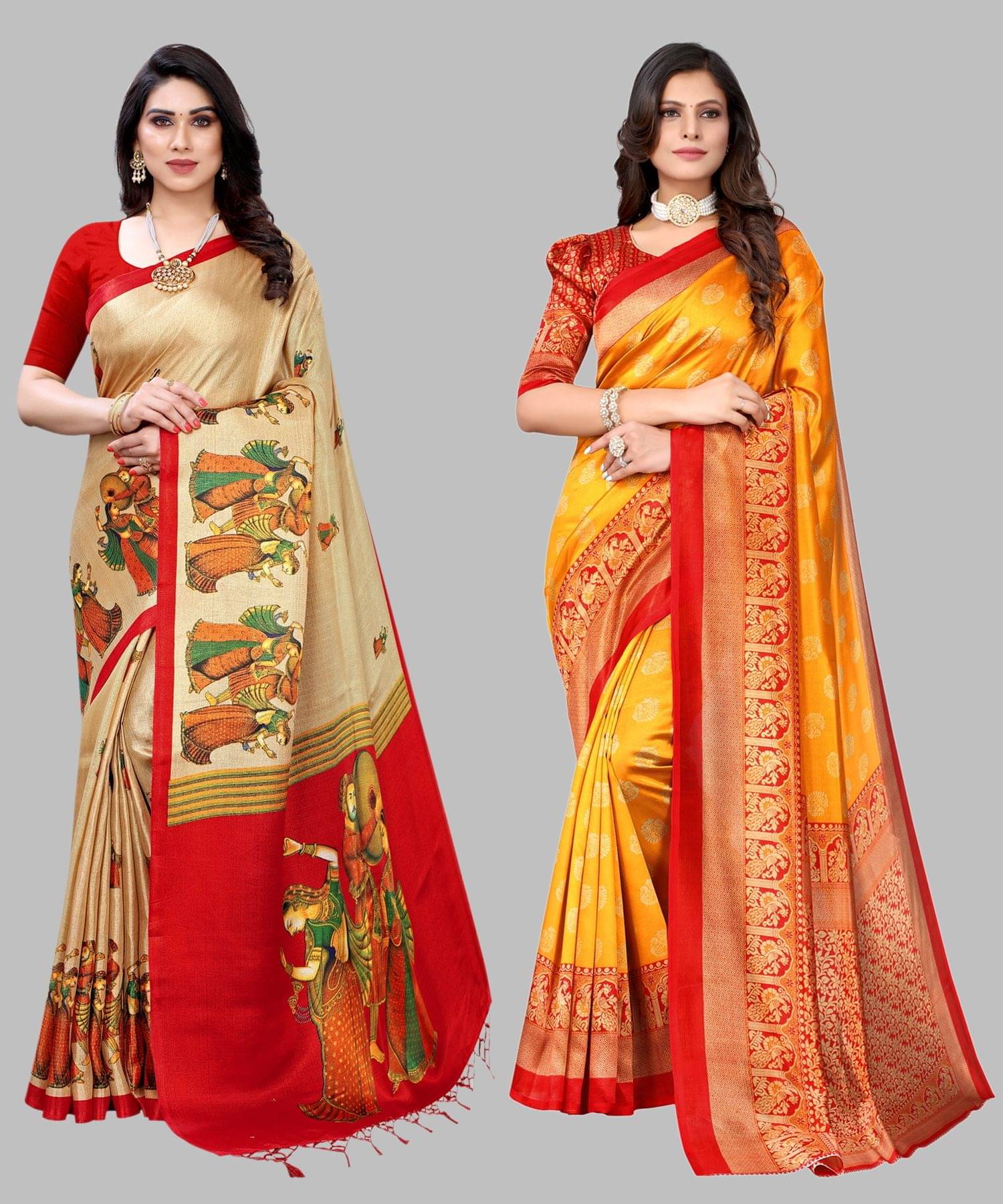     			Yashika Art Silk Self Design Regular Saree With Unstitched Blouse Piece ( Brown )