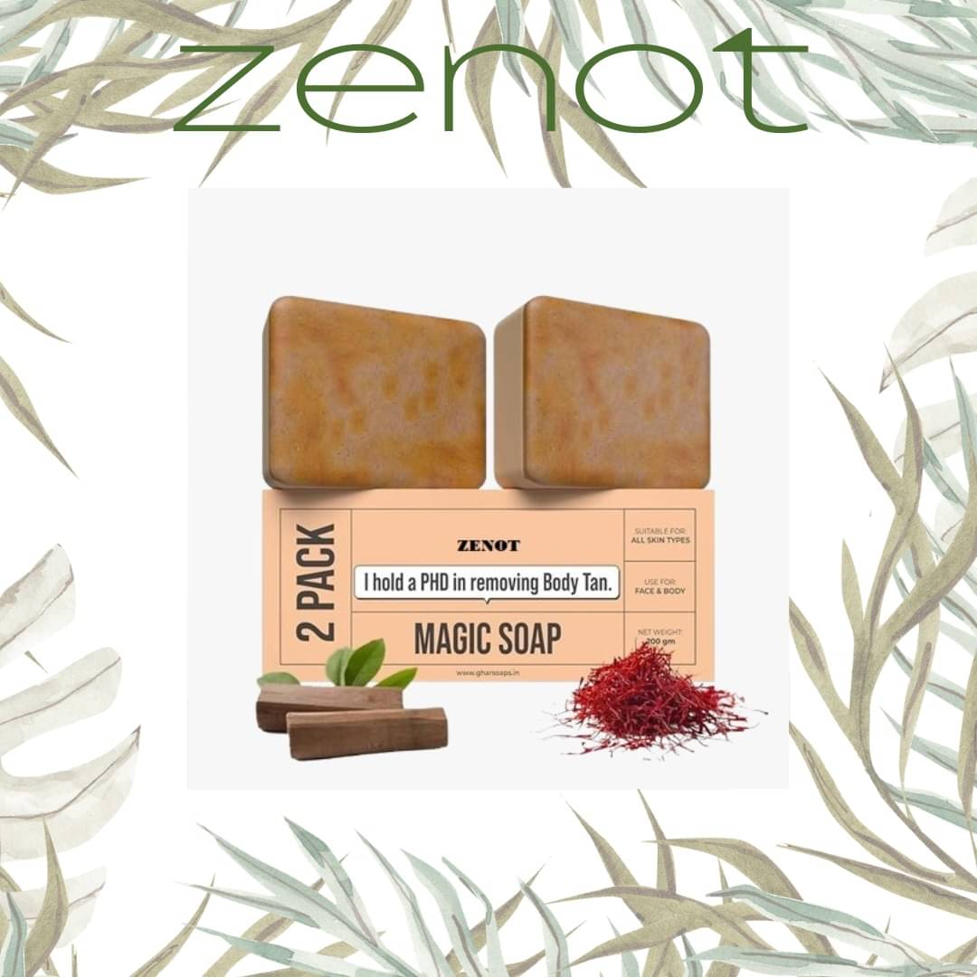     			ZENOT Beauty Sandalwood & Saffron soap Magic Soap for All Skin Type ( Pack of 2 )