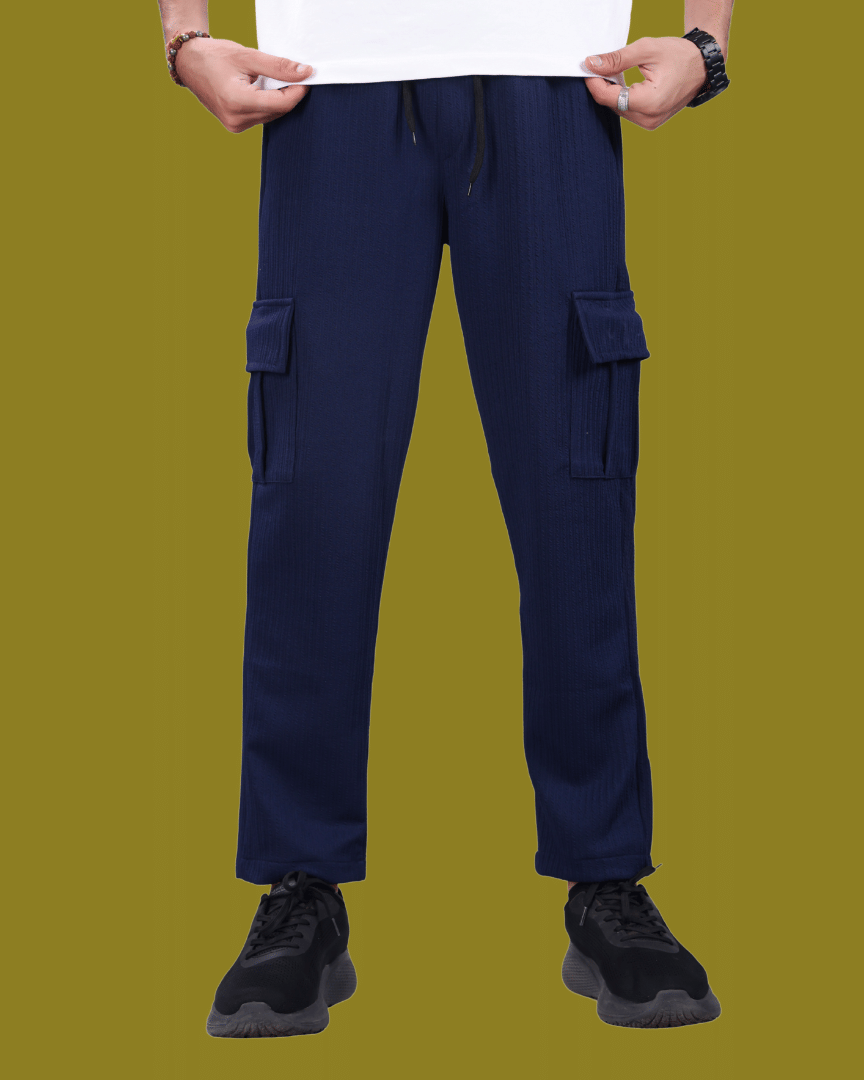 ikigai Loose Men's Cargos - Blue ( Pack of 1 ) - Track Pants | Buy online on ZillyBuy