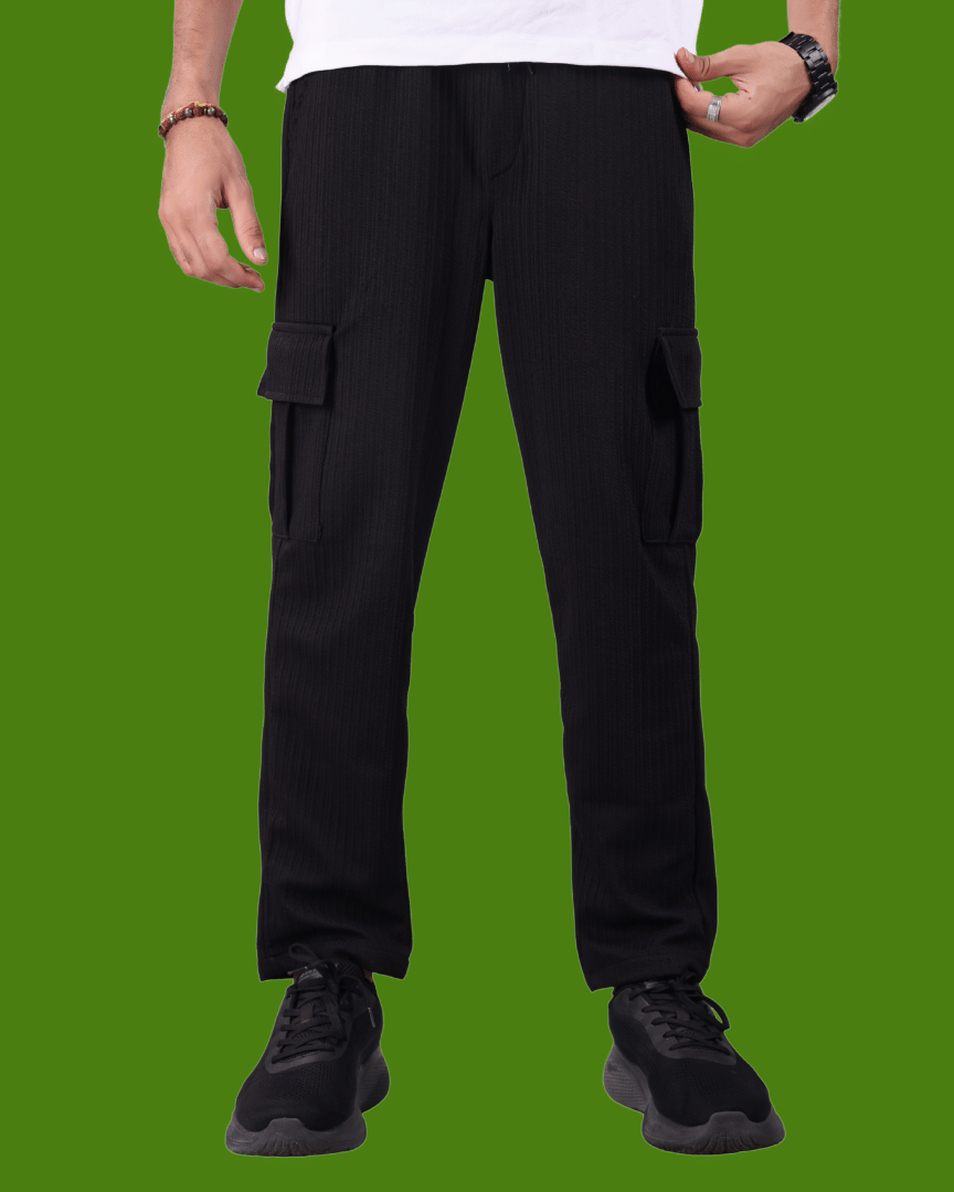     			ikigai Loose Men's Cargos - Black ( Pack of 1 )