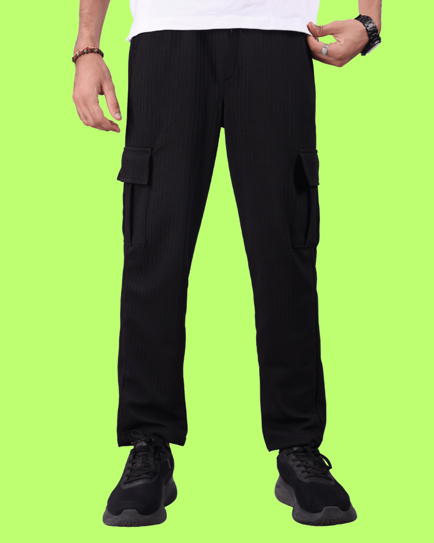     			ikigai Loose Men's Cargos - Black ( Pack of 1 )
