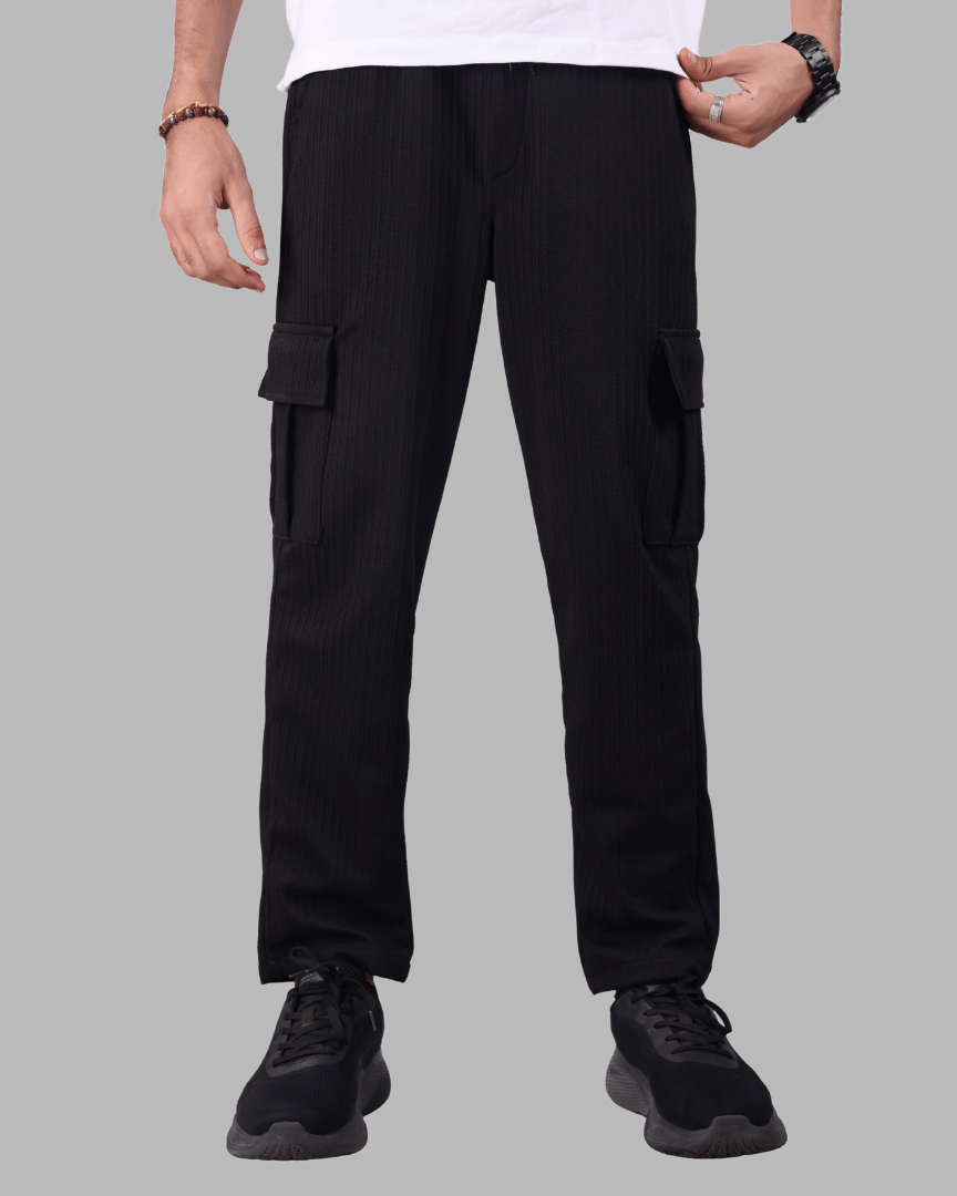     			ikigai Loose Men's Cargos - Black ( Pack of 1 )