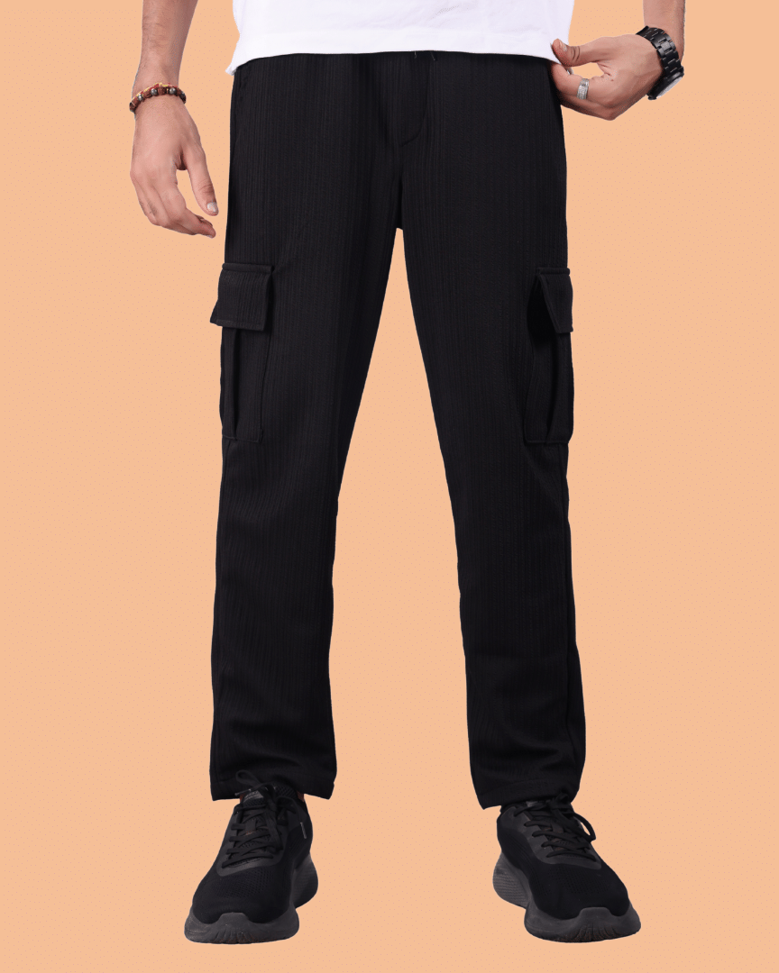     			ikigai Loose Men's Cargos - Black ( Pack of 1 )