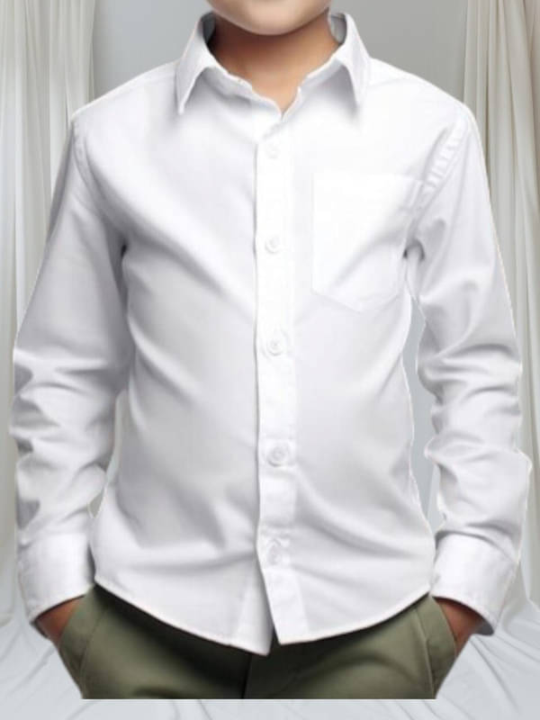 kiyansh club Pack of 1 Boys 100% Cotton Full Sleeves Shirt ( White ) kiyansh club Pack of 1 Boys 100% Cotton Full Sleeves Shirt ( White )