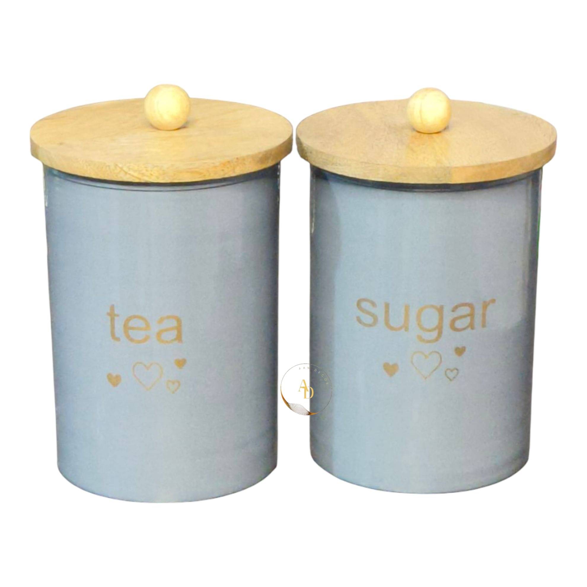     			AAN DECOR Storage Container Steel Grey Food Container ( Set of 2 )