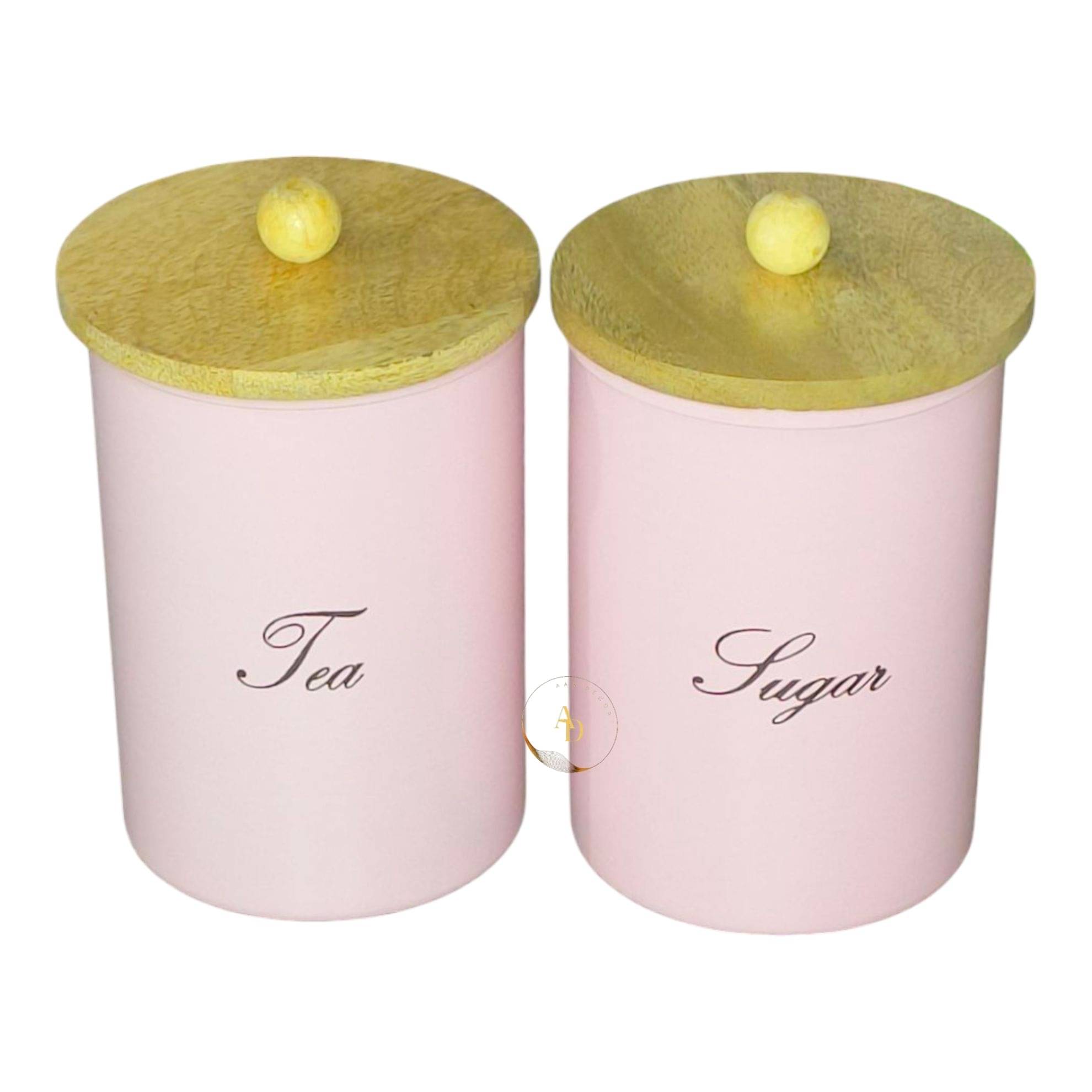     			AAN DECOR Storage Container Steel Pink Food Container ( Set of 2 )