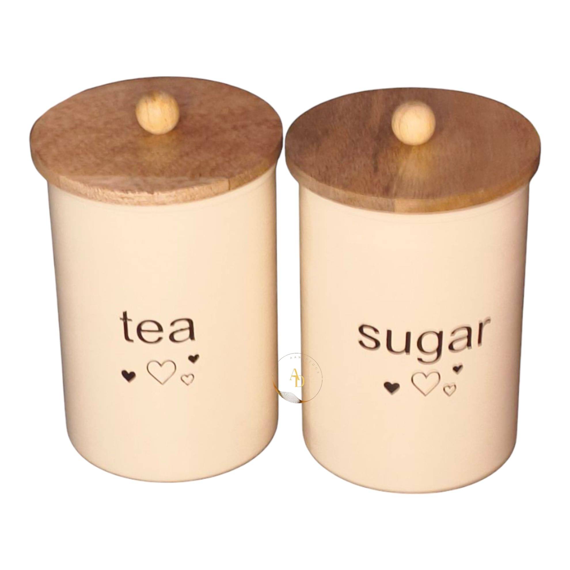 AAN DECOR Storage Container Steel Cream Food Container ( Set of 2 ) AAN DECOR Storage Container Steel Cream Food Container ( Set of 2 )