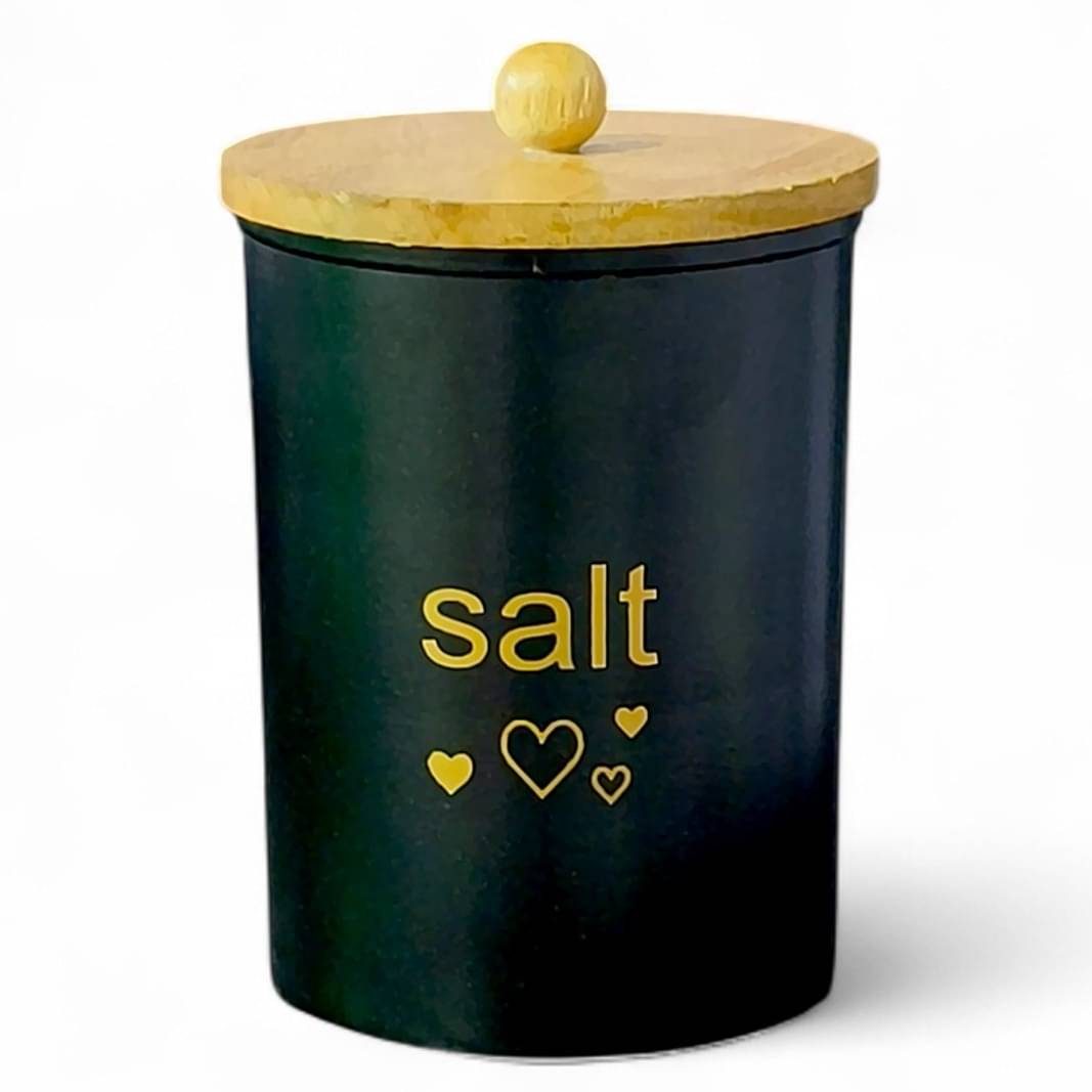 AAN DECOR Storage Container Steel Black Salt/Pepper Container ( Set of 1 ) AAN DECOR Storage Container Steel Black Salt/Pepper Container ( Set of 1 )