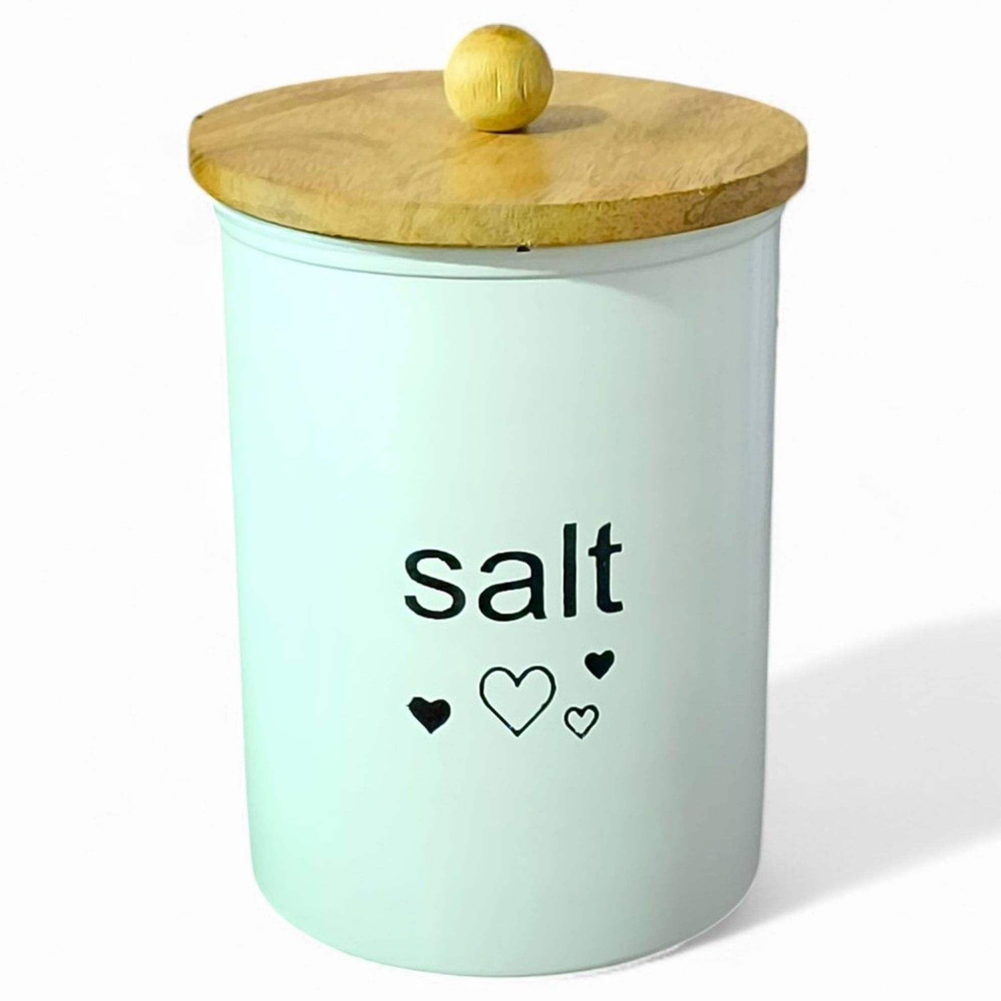     			AAN DECOR Storage Container Steel White Salt/Pepper Container ( Set of 1 )