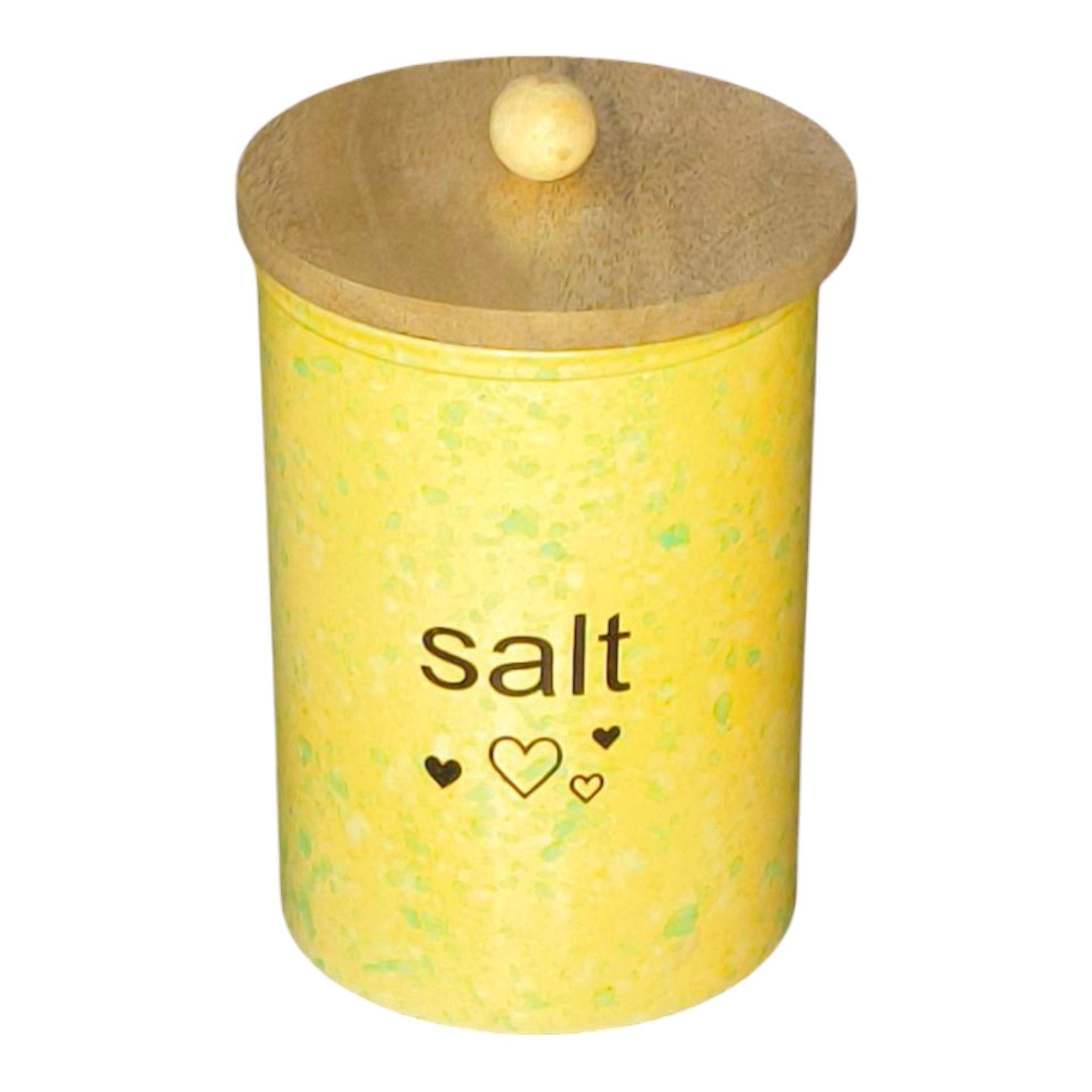 AAN DECOR Storage Container Steel Yellow Salt/Pepper Container ( Set of 1 ) AAN DECOR Storage Container Steel Yellow Salt/Pepper Container ( Set of 1 )