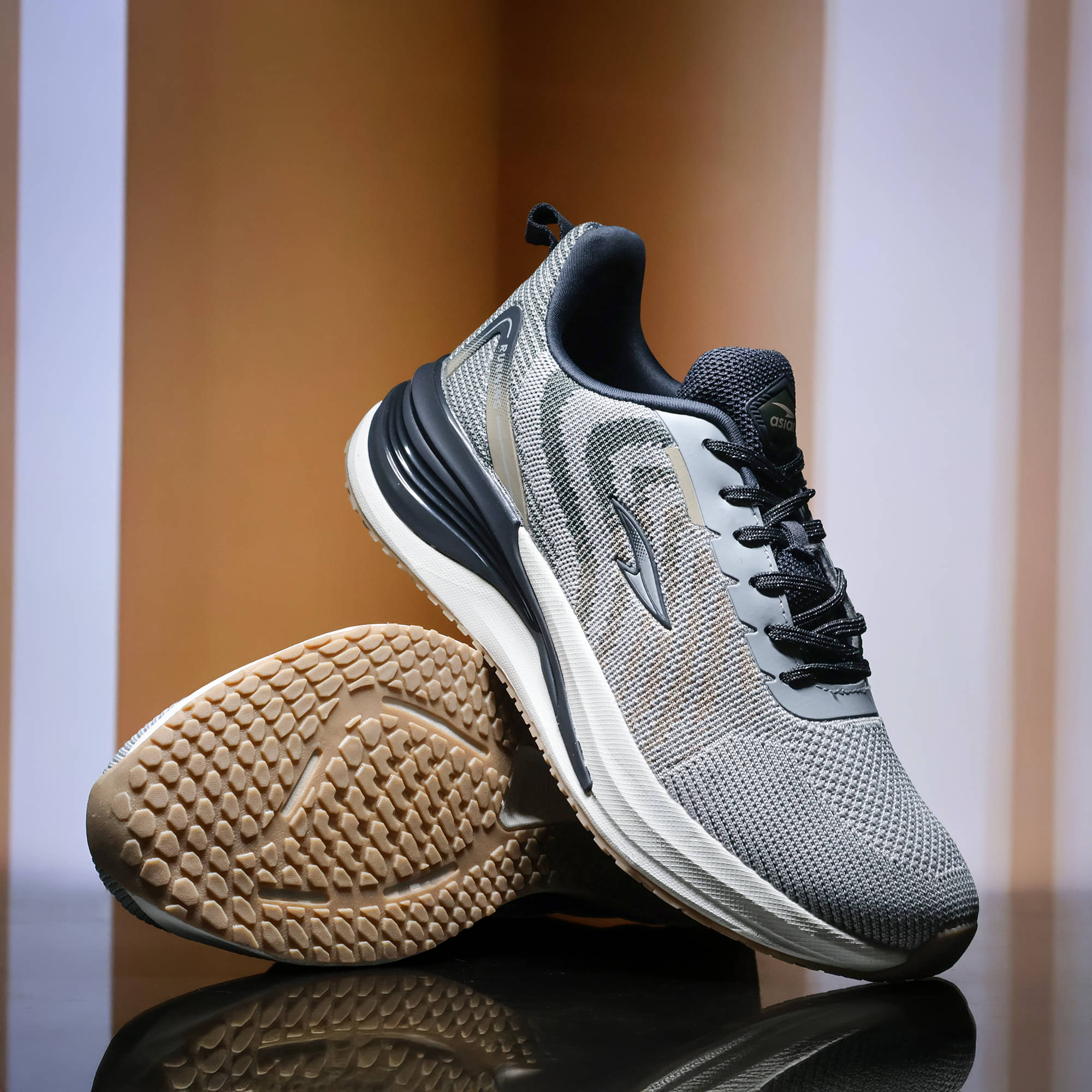     			ASIAN POWERPLAY-34 Light Grey Men's Sports Running Shoes