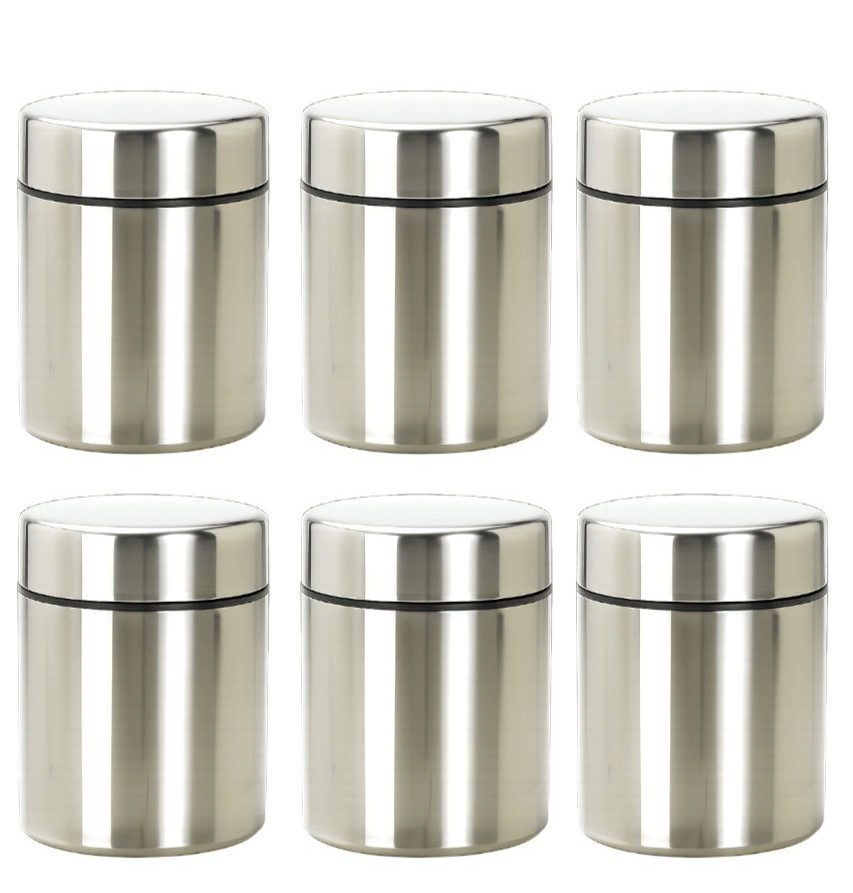 Aquasleri Small Container Steel Silver Spice Container ( Set of 6 ) Aquasleri Small Container Steel Silver Spice Container ( Set of 6 )