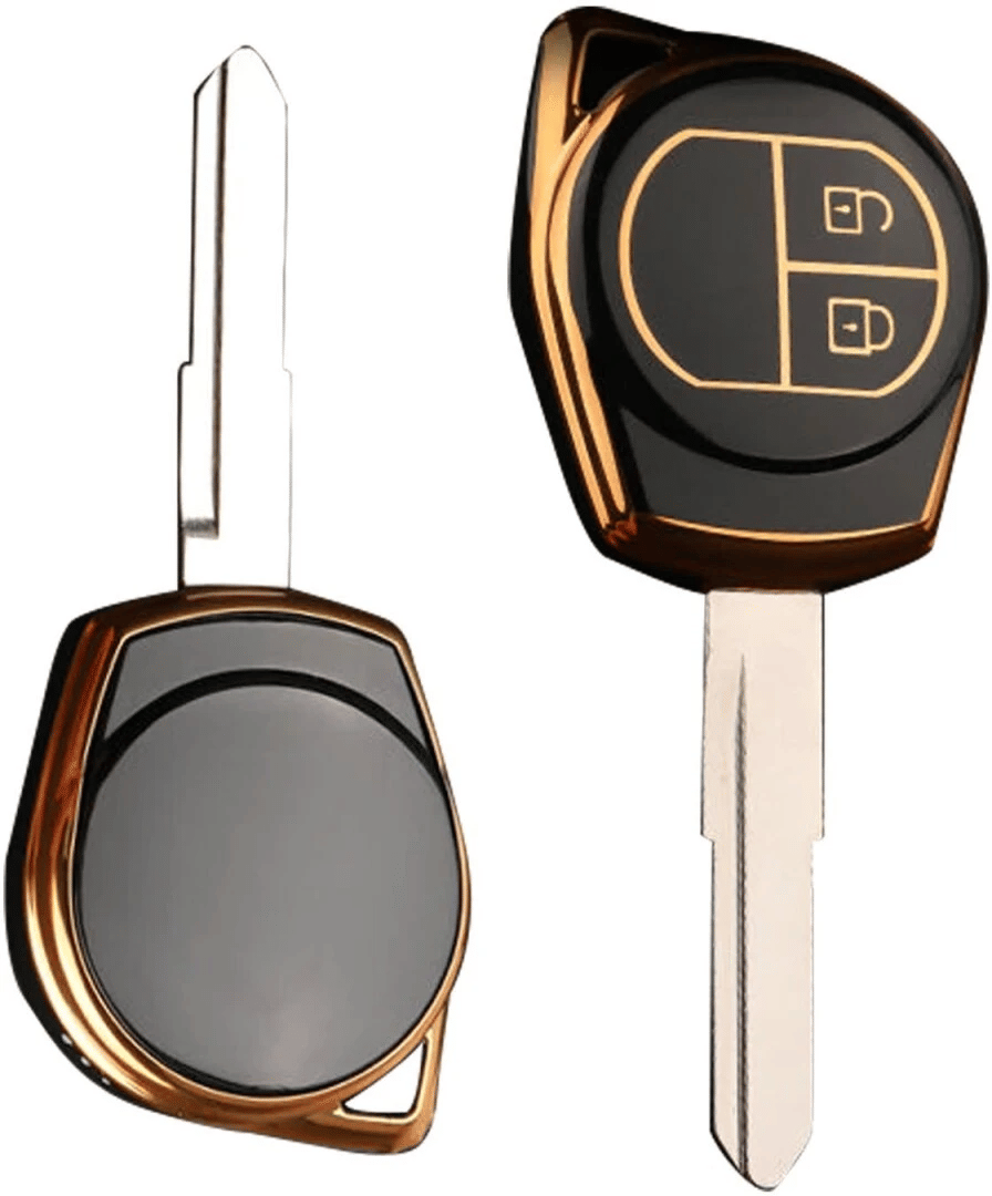     			AutoRight TPU Car Key Cover Black & Golden Compatible for Maruti Suzuki Swift, Baleno, Brezza, Ciaz, Celerio, Wagonar, S-presso, S-Cross,