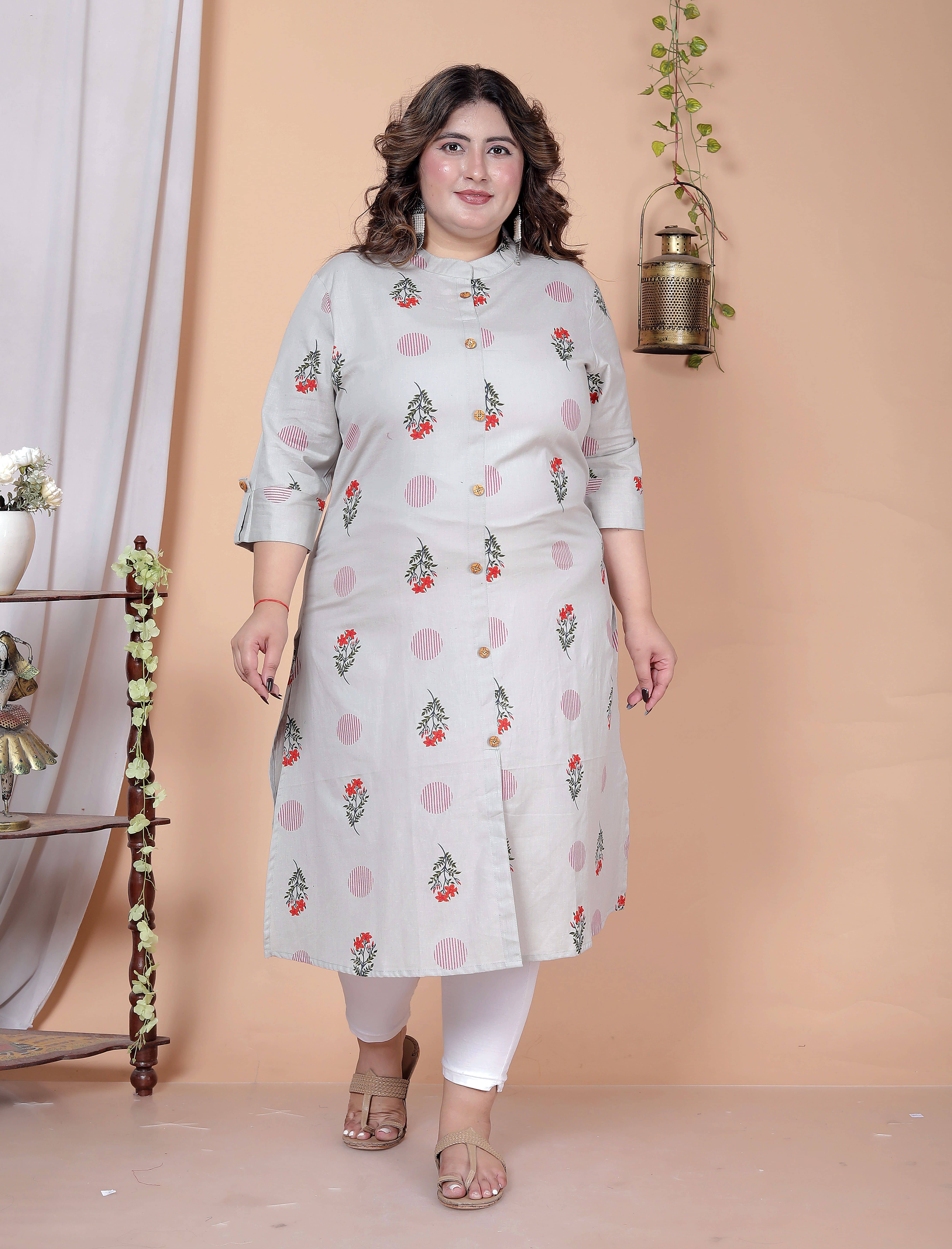 Avnii Women Cotton Printed A-line Kurti ( Pink ) - Kurtis, Tunics | Buy online on ZillyBuy