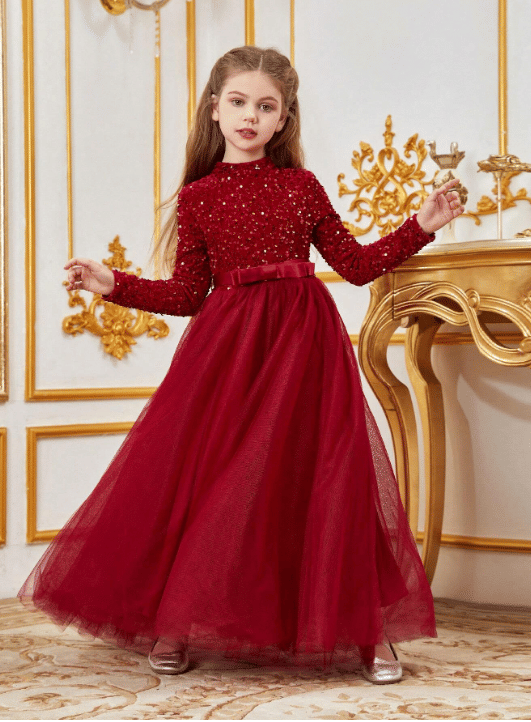     			BAHUCHARAJI ENTERPRISE Velvet Dress For Girls ( Pack of 1 , Maroon )