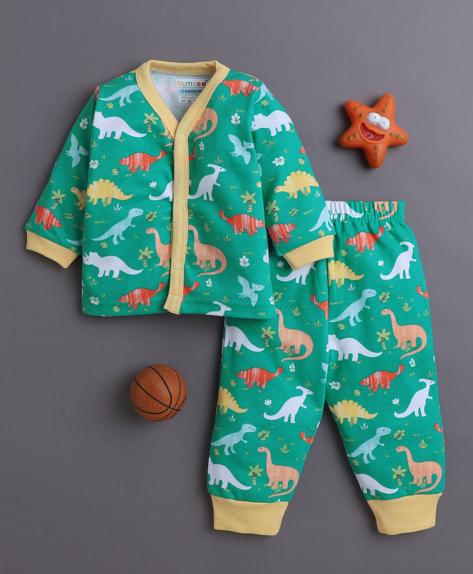 BUMZEE Pack of 1 Baby Boys 100% Cotton Nightsuit ( Green ) BUMZEE Pack of 1 Baby Boys 100% Cotton Nightsuit ( Green )