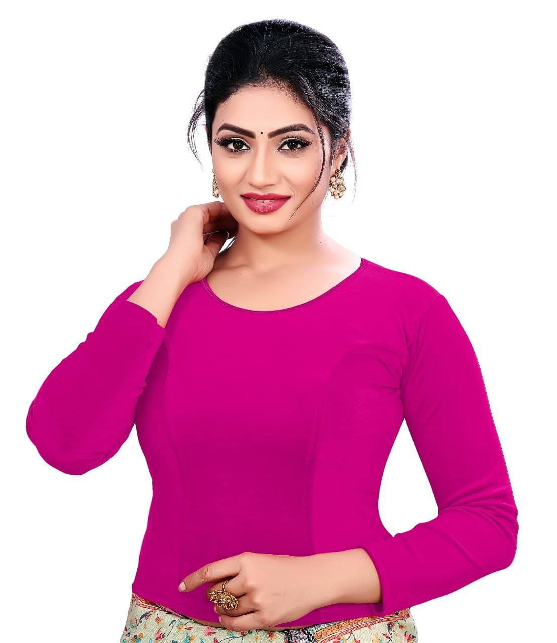     			Bigbest Feb Art Silk Readymade without Pad Round Neck Women's Blouse ( Rani )