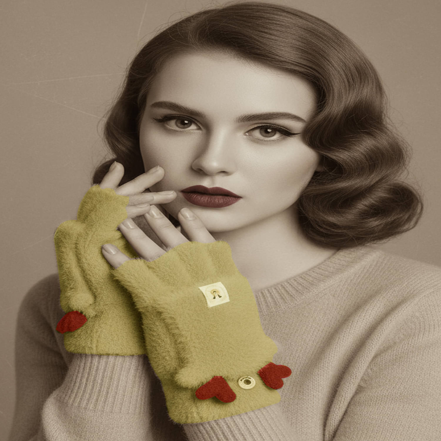     			Bizarro.in Beige Women's Woollen Gloves ( Pack of 1 )