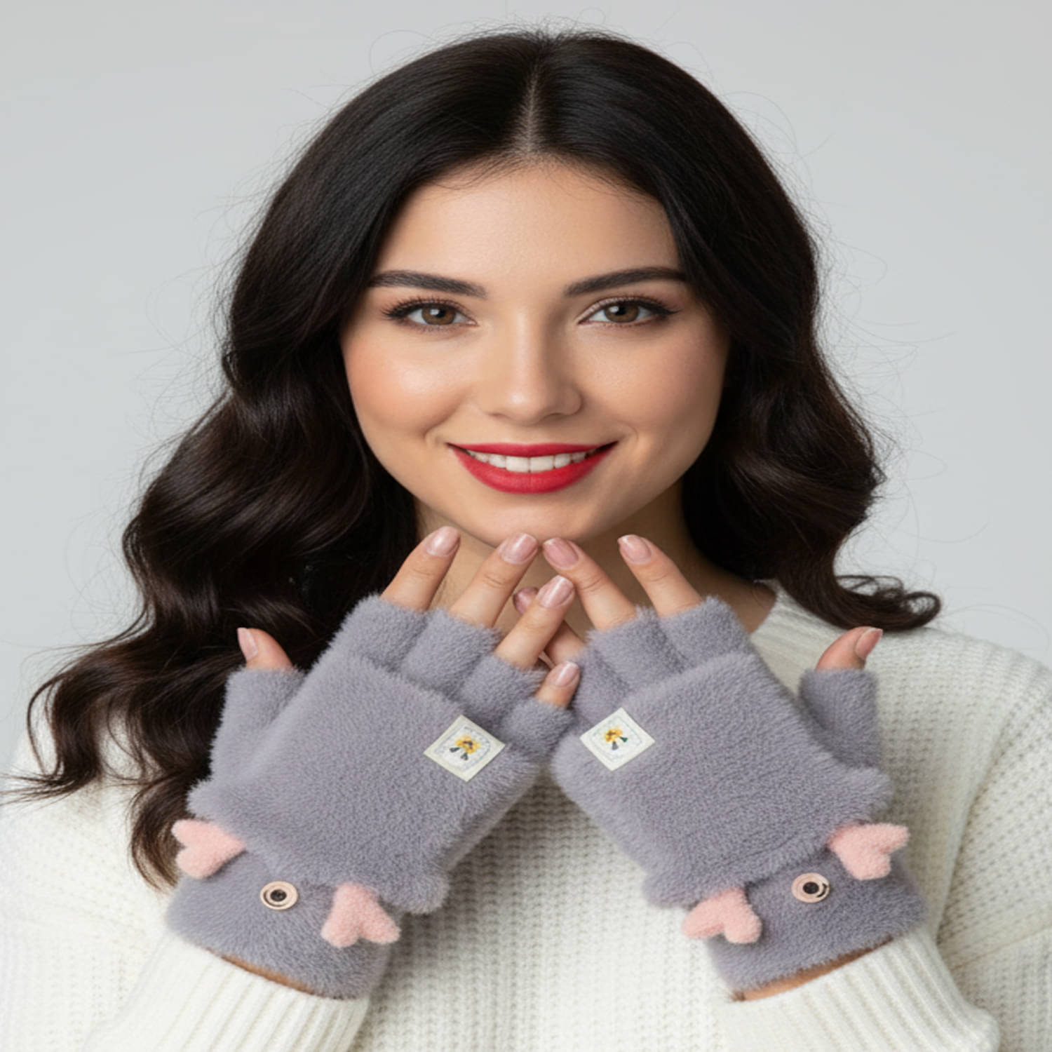     			Bizarro.in Gray Women's Woollen Gloves ( Pack of 1 )