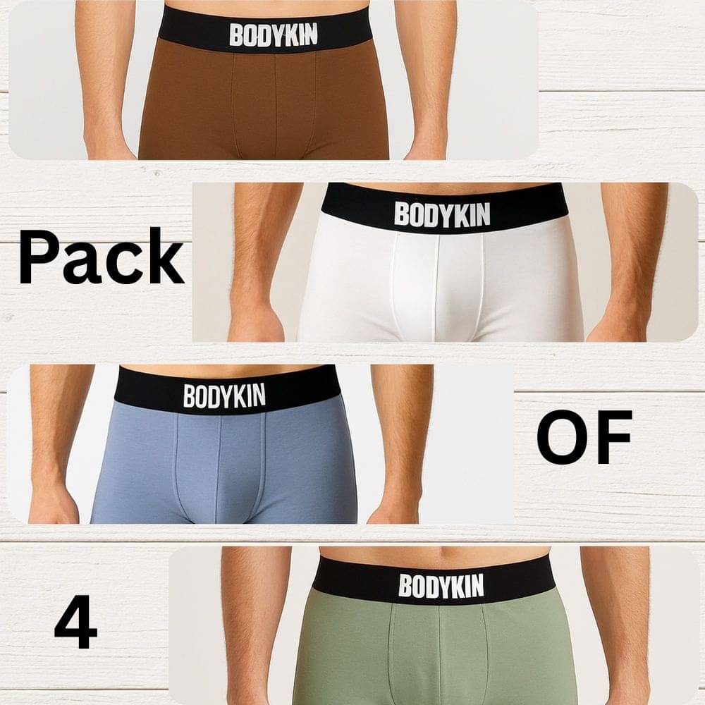 Bodykin Pack of 4 Cotton Trunks For Men's ( Multicolor1 )     			Bodykin Pack of 4 Cotton Trunks For Men's ( Multicolor1 )