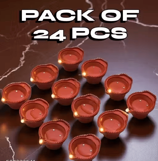     			DILSHAD TRADER Plastic Diwali Diya - Pack of 24