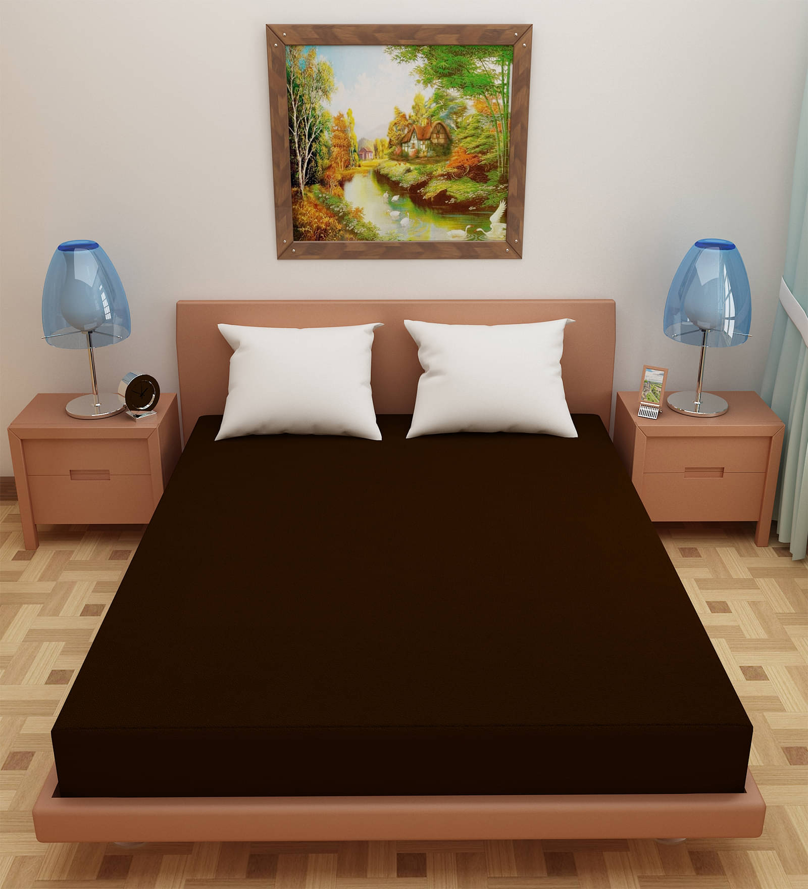     			Dream Care Brown Cotton Mattress Cover