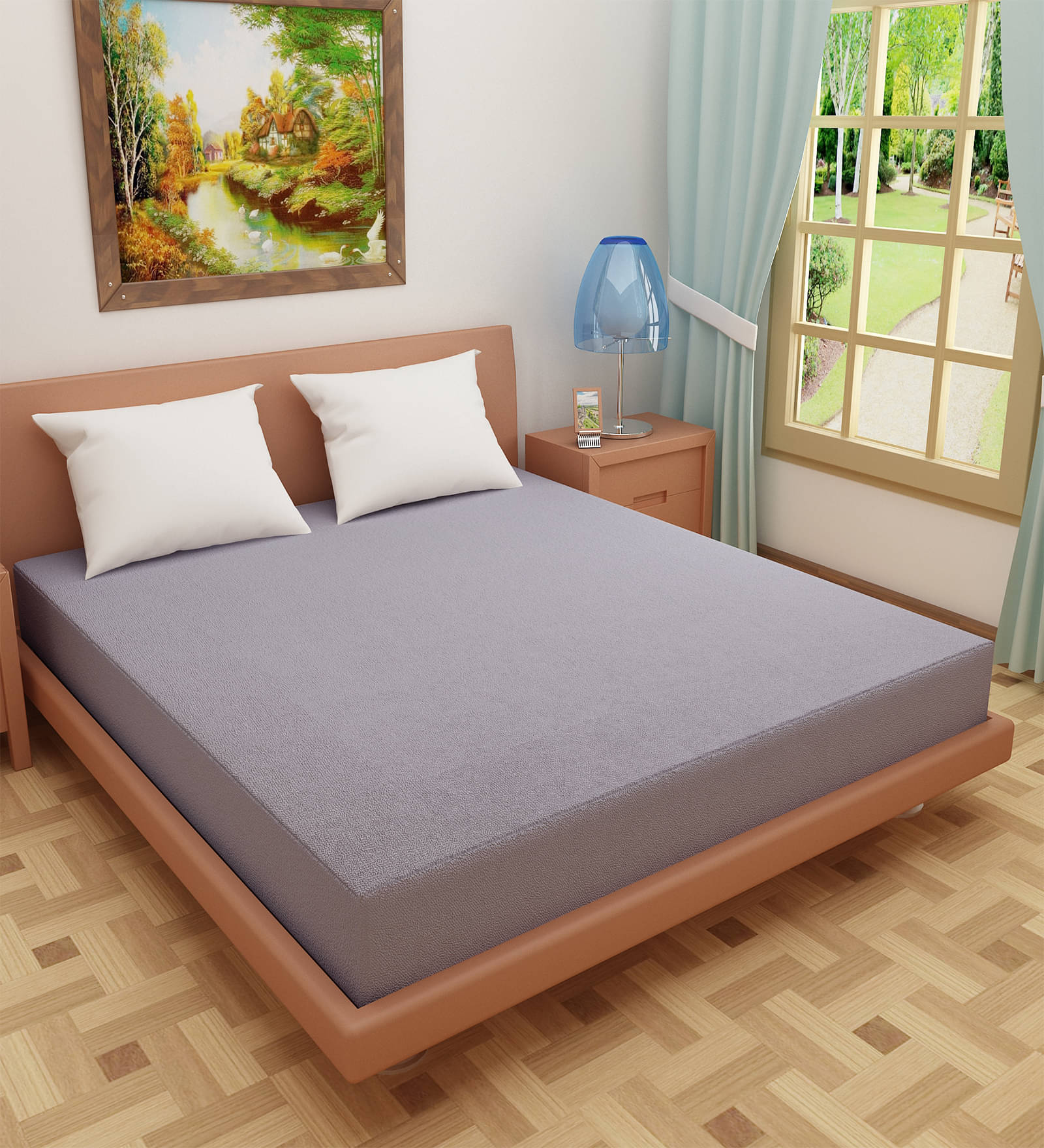     			Dream Care Grey Cotton Mattress Cover