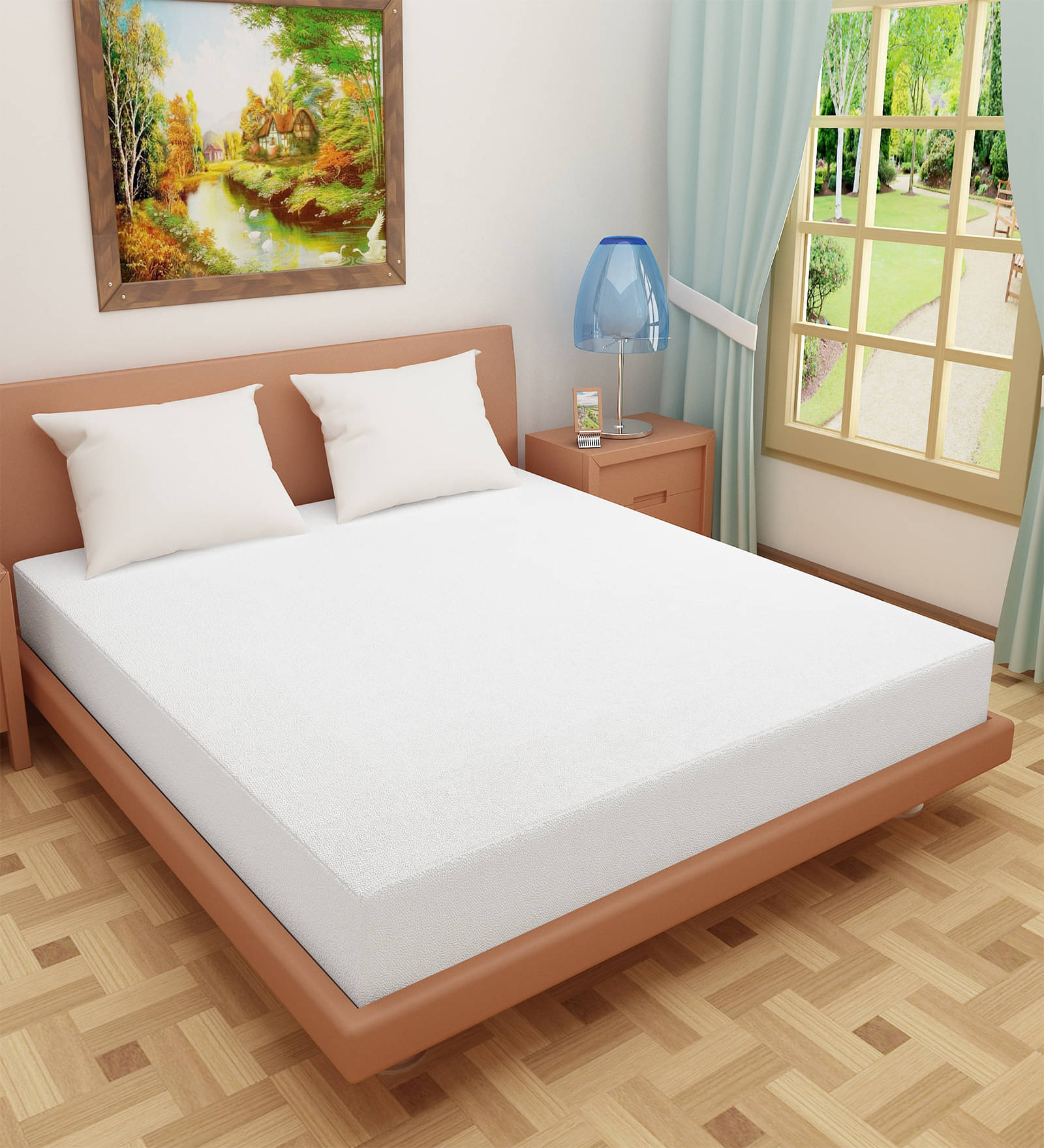     			Dream Care White Cotton Mattress Cover