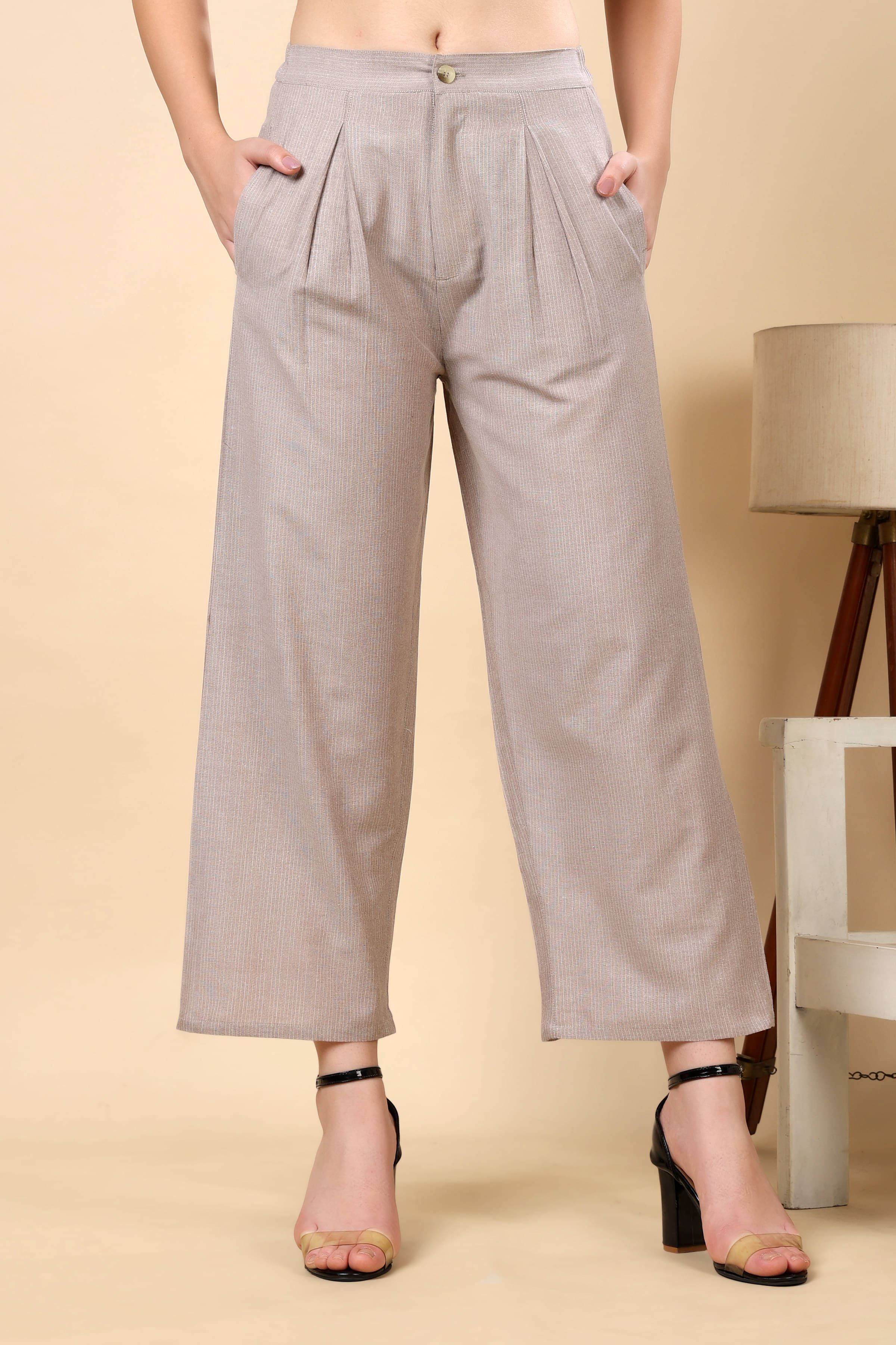     			FASHJONS 360 Women Cotton Casual Trousers ( Brown )