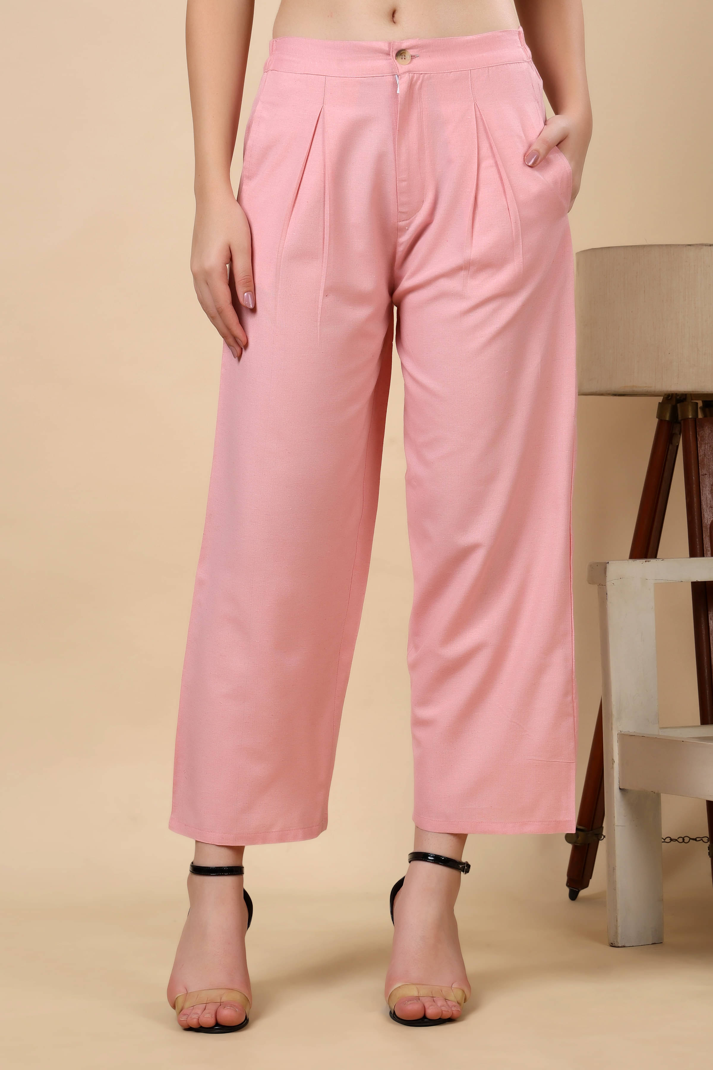    			FASHJONS 360 Women Cotton Casual Trousers ( Pink )