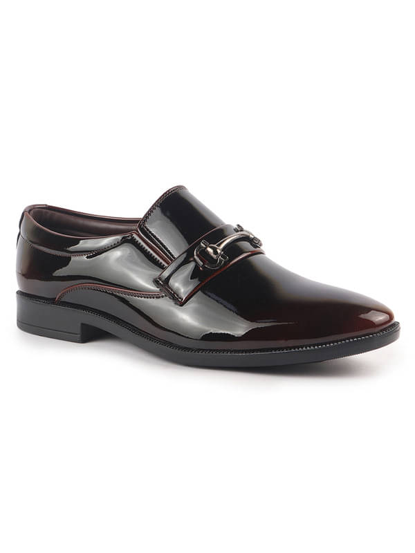 Fausto Cherry Men's Slip On Formal Shoes     			Fausto Cherry Men's Slip On Formal Shoes