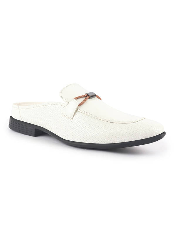     			Fausto White Men's Slip On Formal Shoes