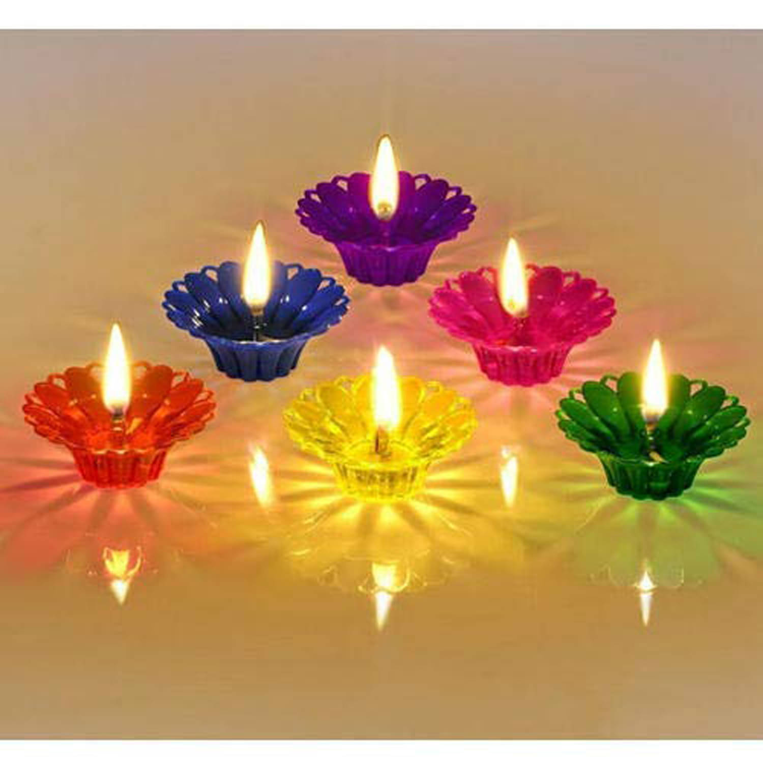     			HARSHLOVE Plastic Floor Diya - Pack of 12