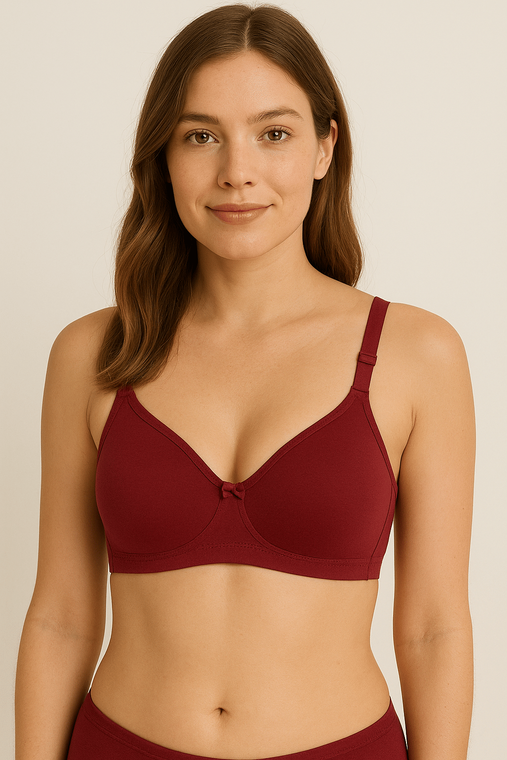     			HERBLOURE Pack of 1 Cotton Blend Lightly Padded Push Up Bra For Women ( Maroon )